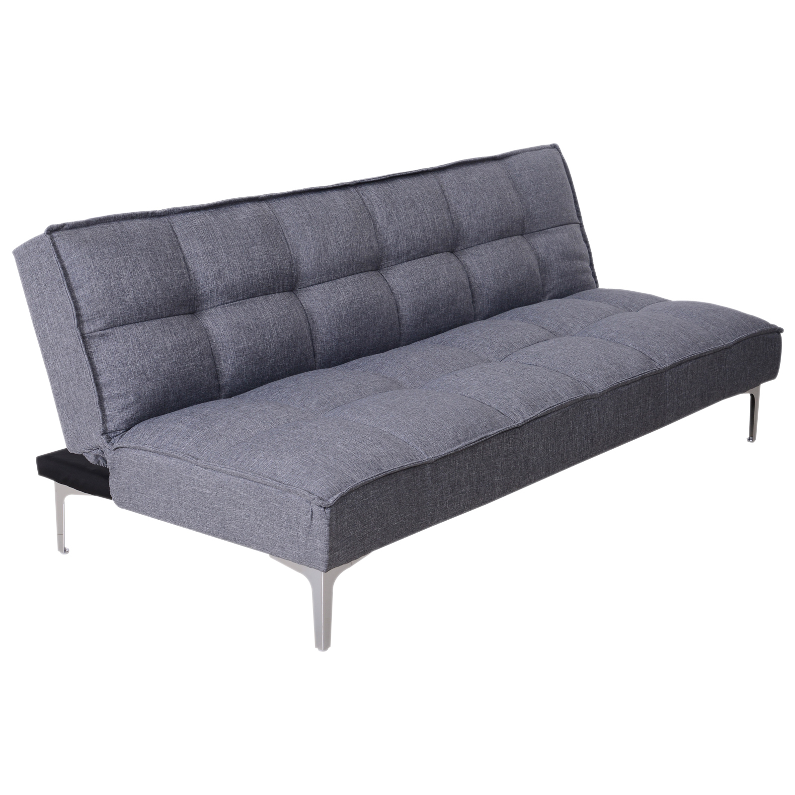 Schlafsofa 3-Sitzer Schlafcouch Sofabett Schlaffunktion Leinen Holzgestell Grau | eBay