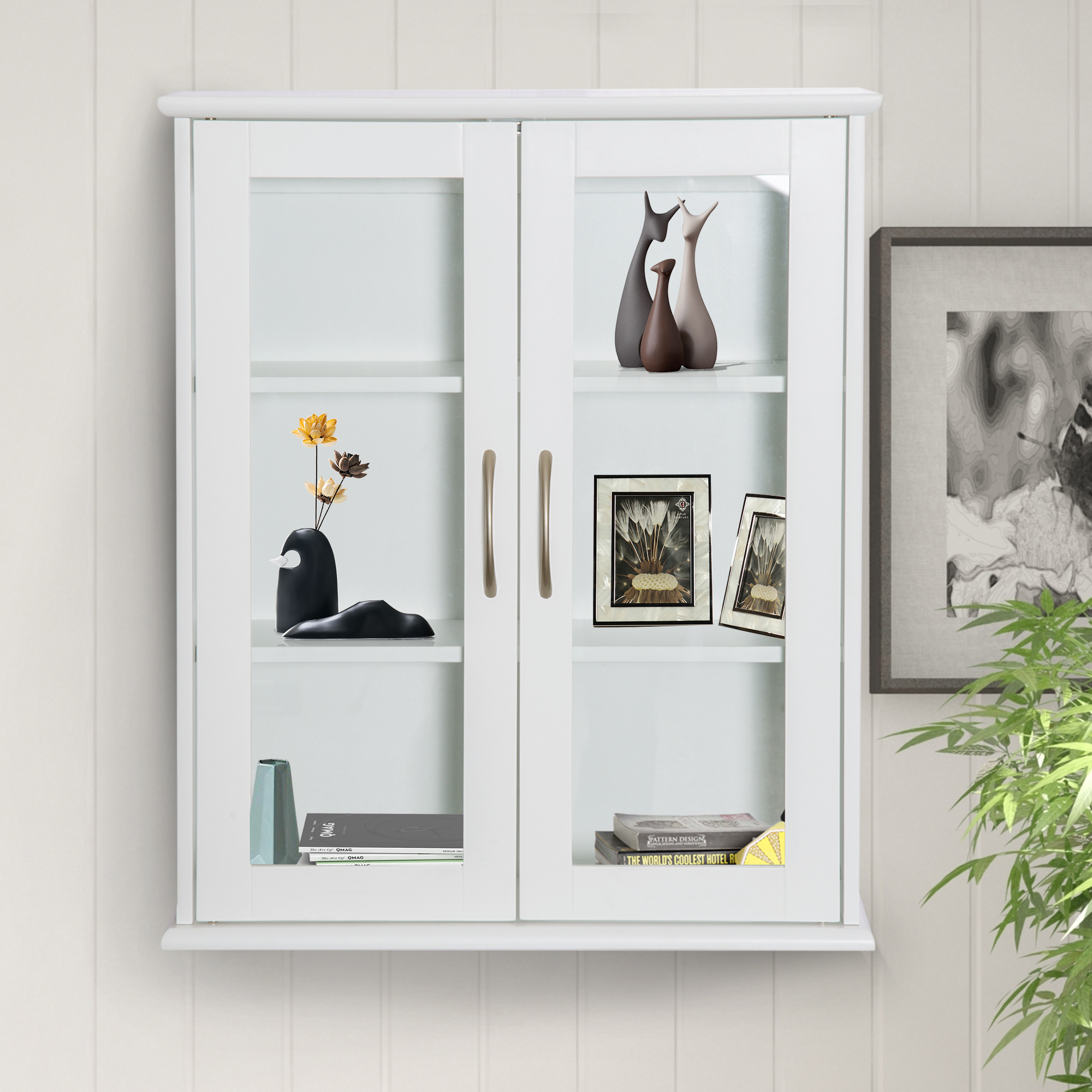 HOMCOM Wandschrank Badschrank Hängeschrank Badmöbel Küchenschrank mit