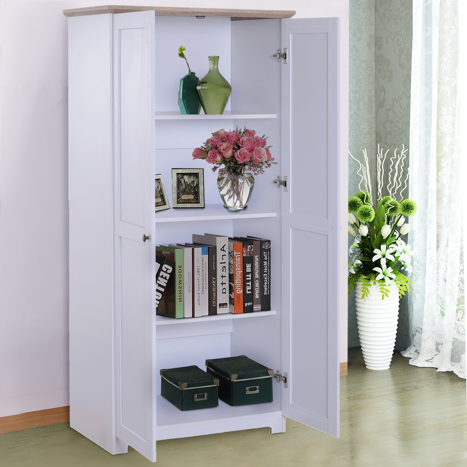 HOMCOM Mehrzweckschrank Aufbewahrungsschrank Wäscheschrank Schrank 4 x