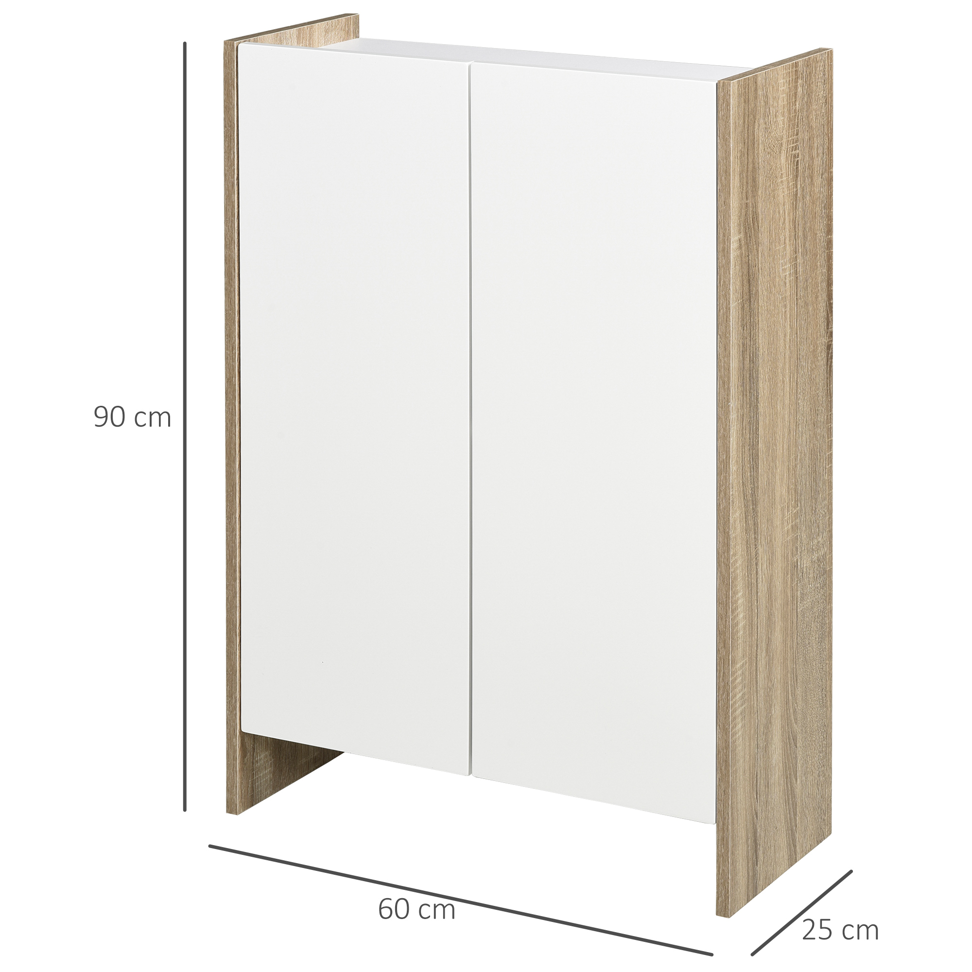 Badzimmerschrank Badkommode Multifunktionsschrank Lagerschrank mit 2
