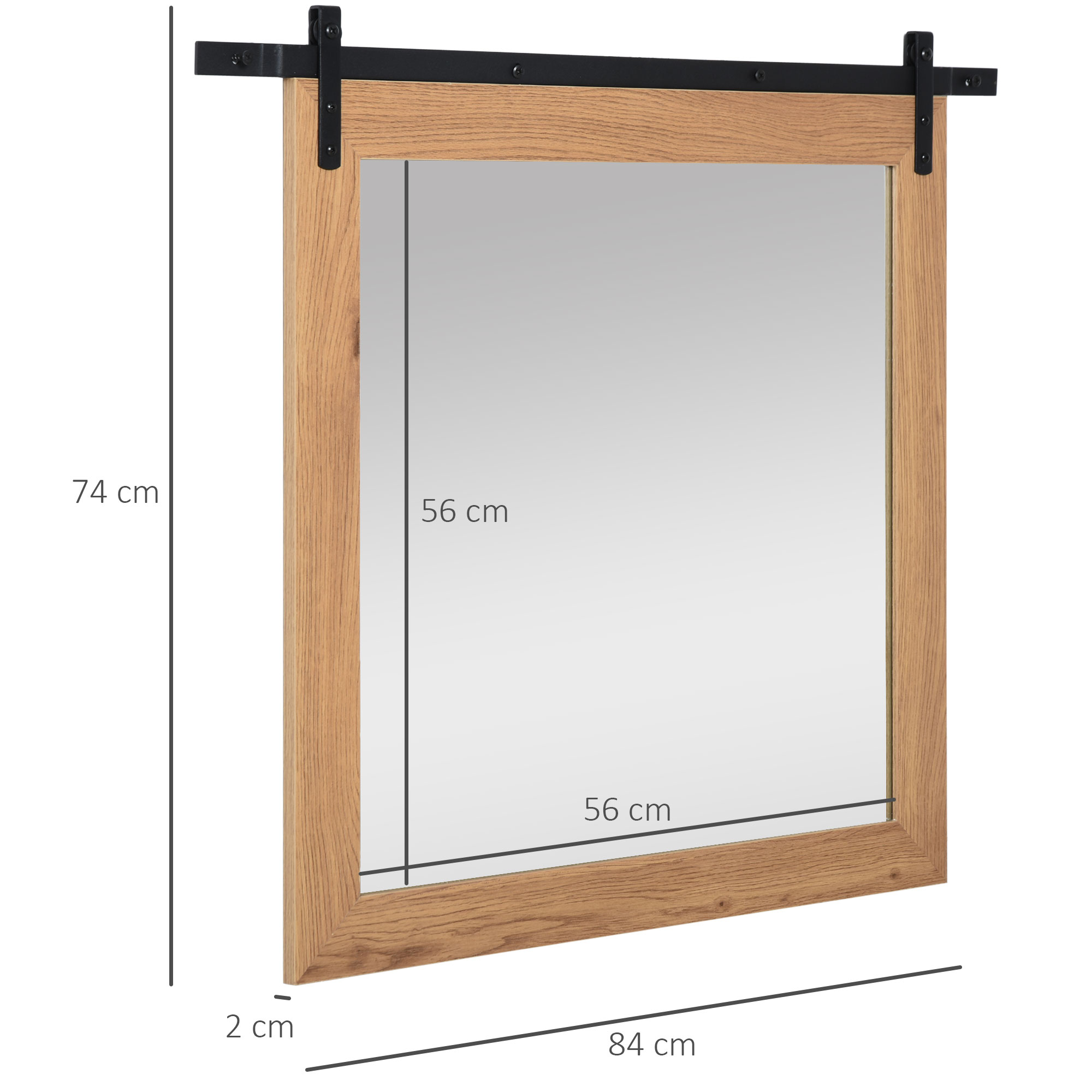 Badezimmerspiegel Wandspiegel Badspiegel mit Gleitschiene Industriestil