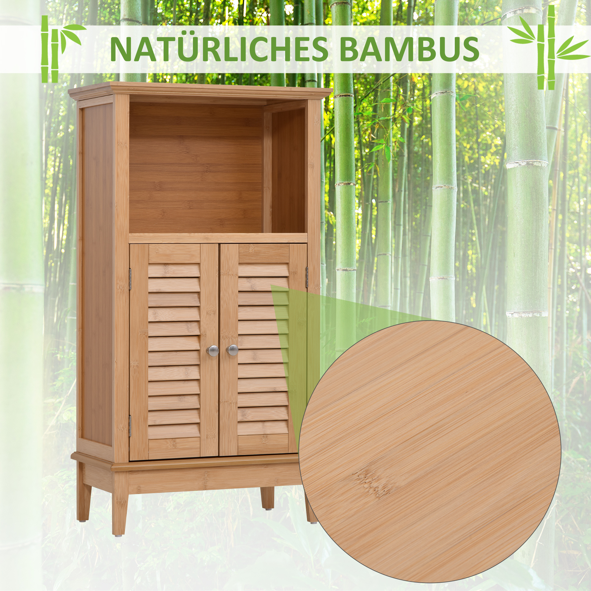 Badzimmerschrank mit offener Regal Badregal Badezimmer Standregal