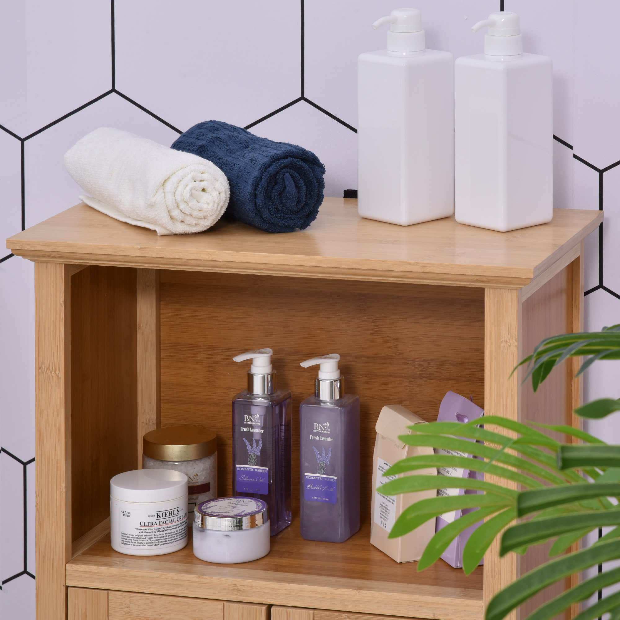 Badzimmerschrank mit offener Regal Badregal Badezimmer Standregal