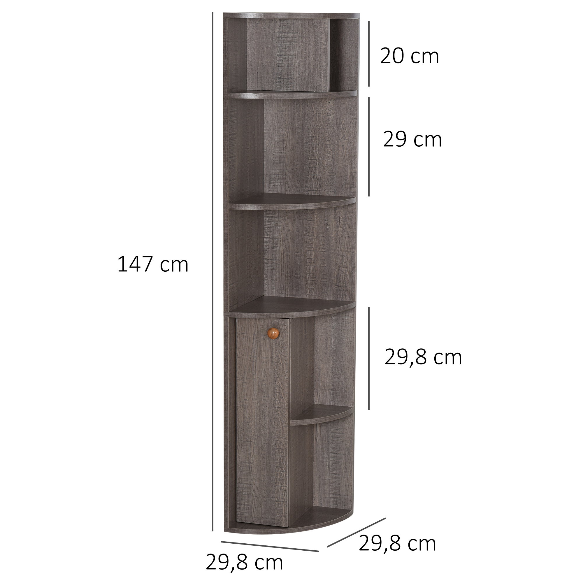 HOMCOM Bücherregal Ecke mehrstöckiges Standregal Wohnzimmerregal