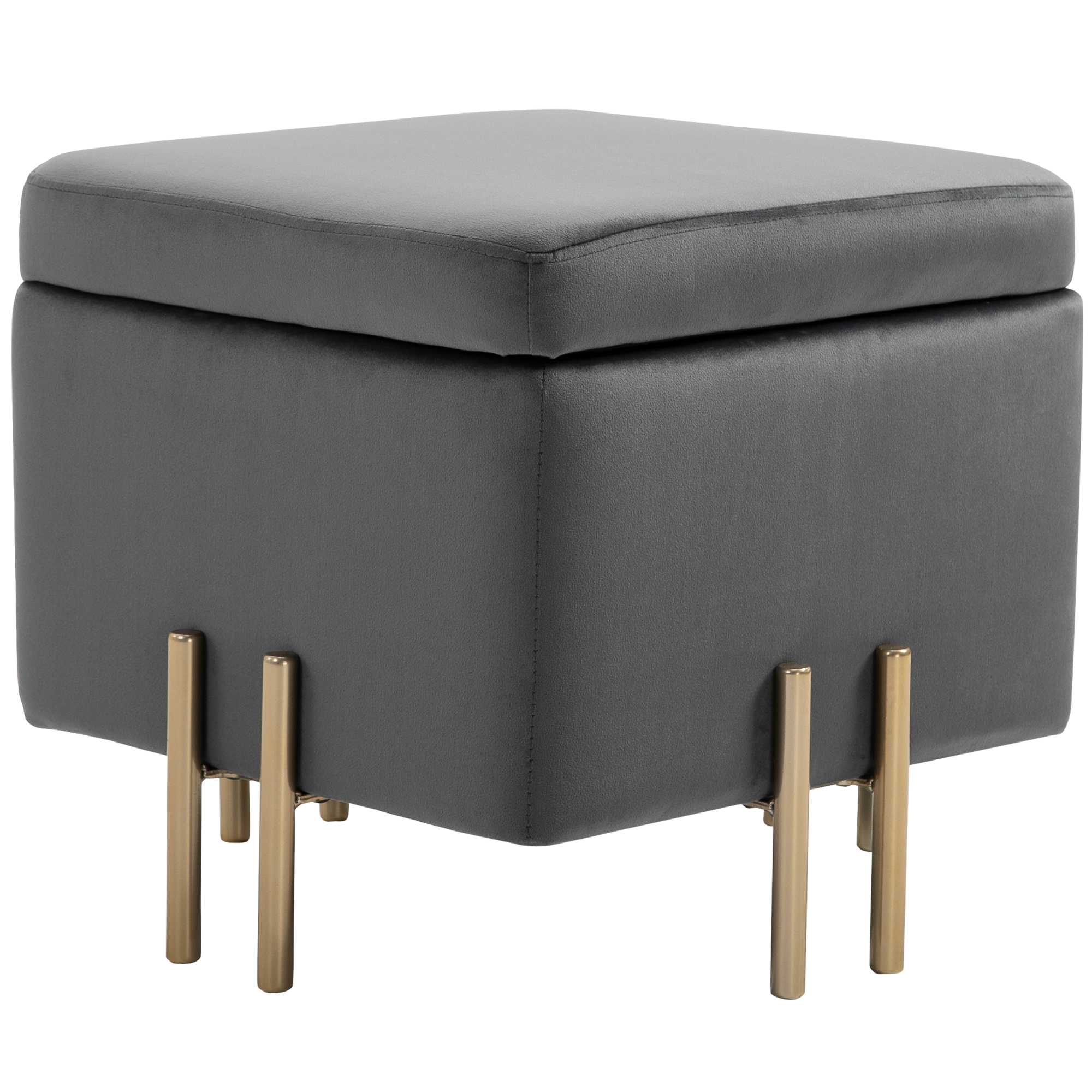 Luxus Hocker Sitzhocker mit Stauraum Polsterhocker Dunkelgrau | eBay