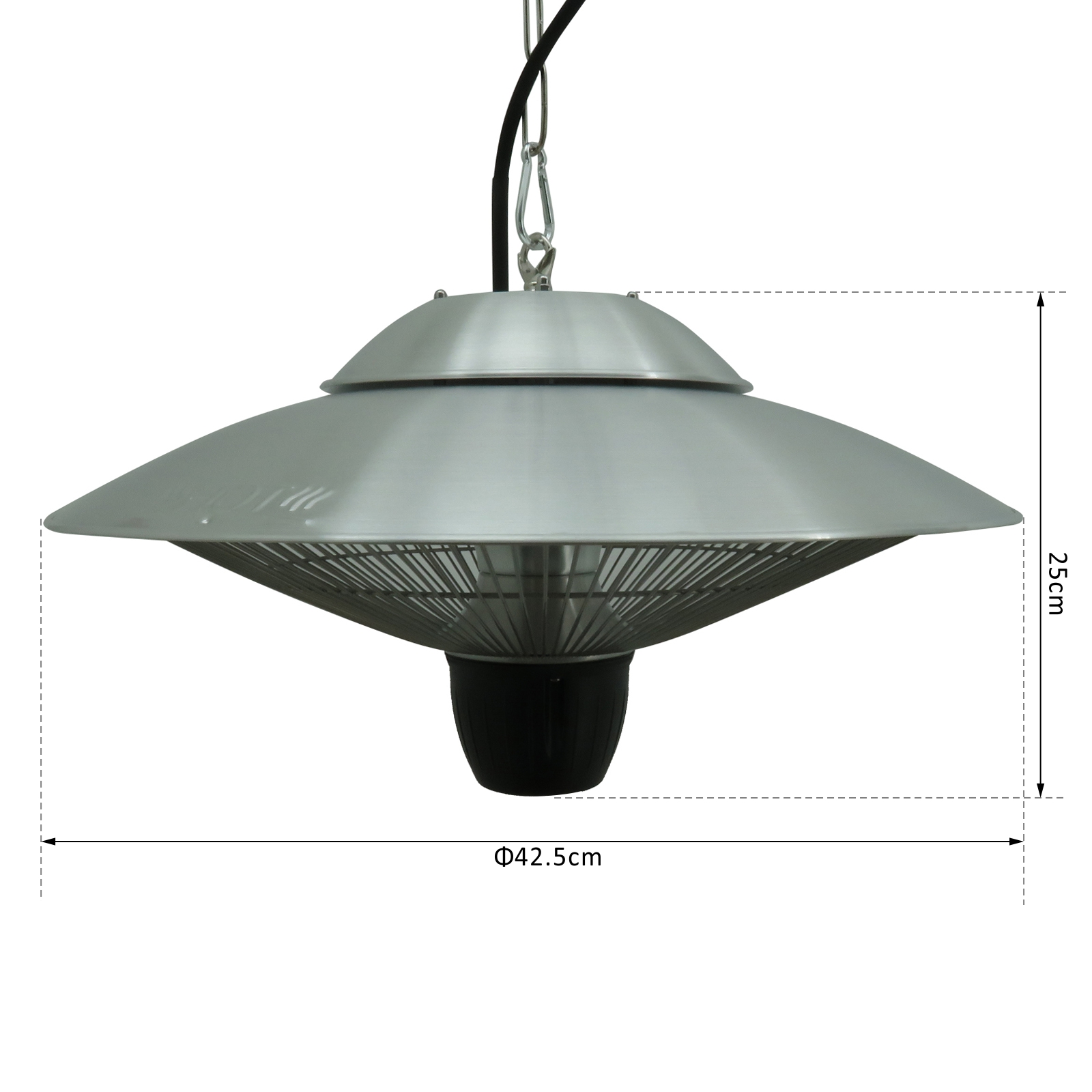 Deckenheizstrahler Elektrisch Heizstrahler 1500W mit Kette Terrassen