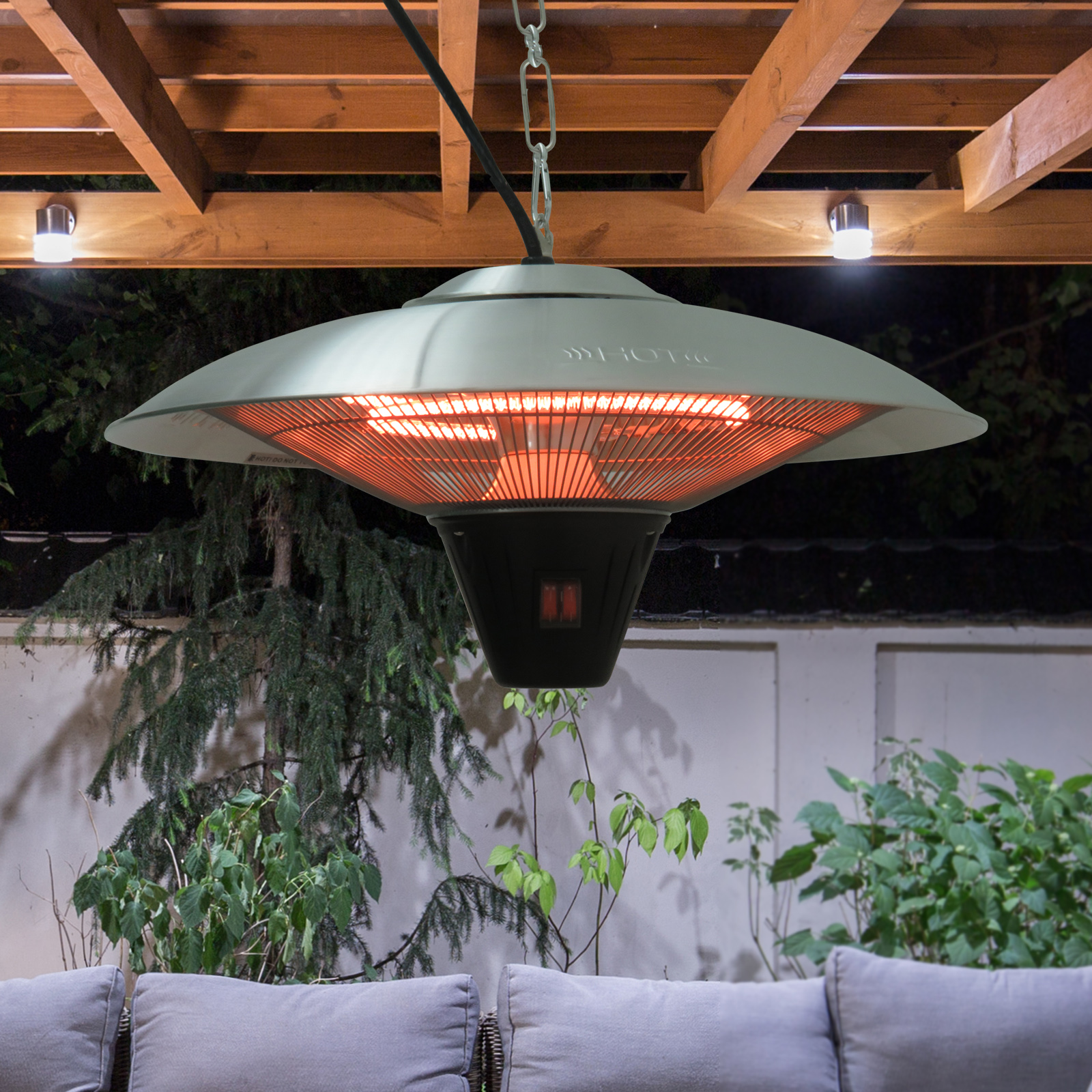 Outsunny Deckenheizstrahler Heizstrahler Elektrisch 1800W Terrassen Alu