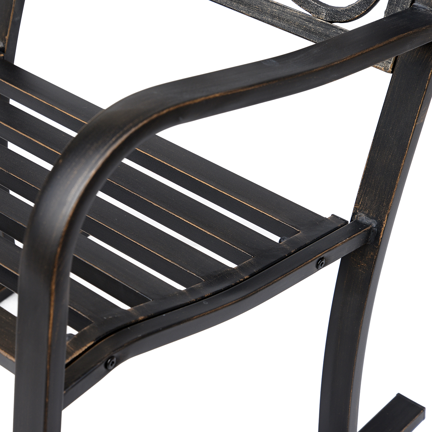 Schaukelstuhl antik Gartenstuhl Schwingsessel Garten Metall Bronze | eBay