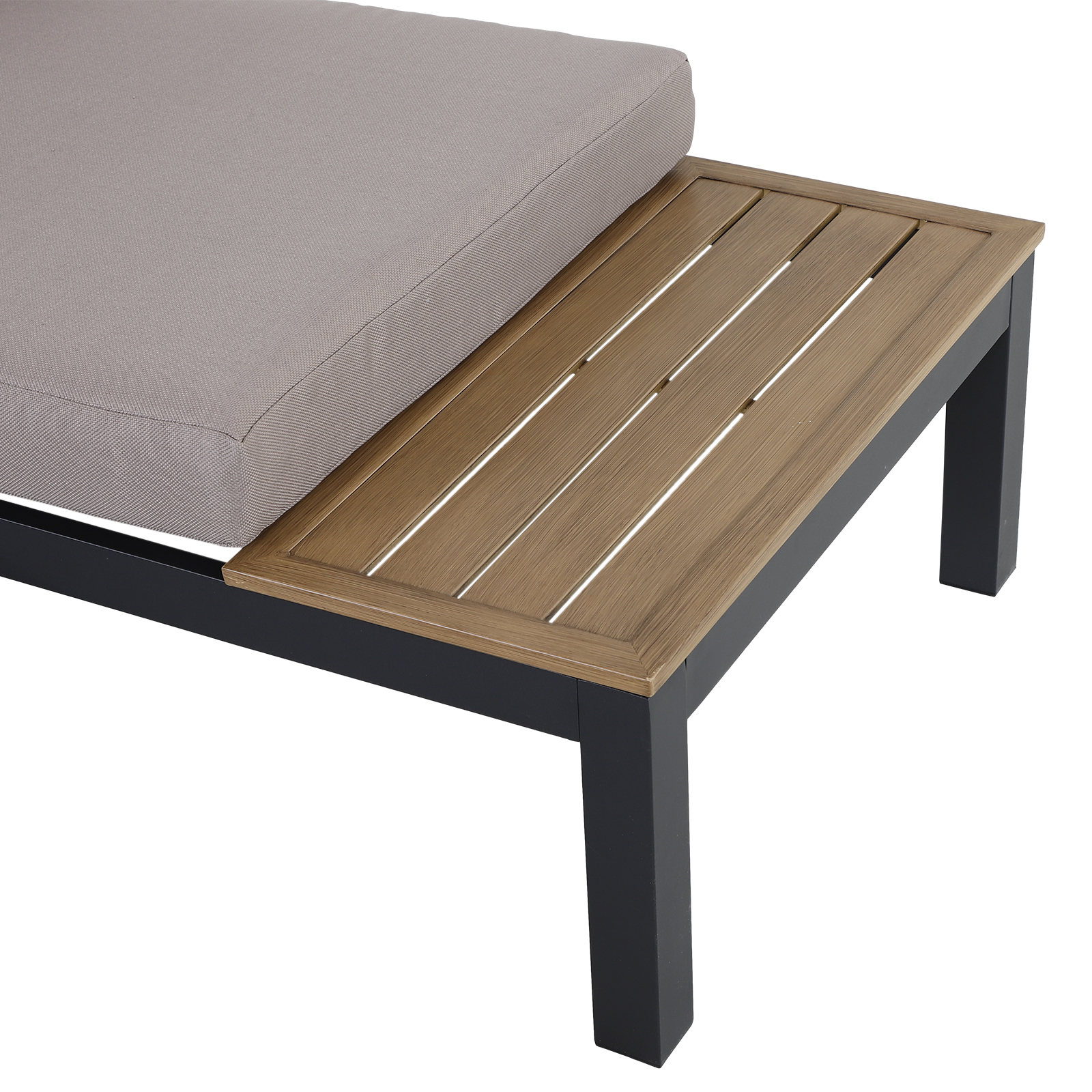 3-teiliges Gartenmöbel-Set Sofa Beistelltisch mit Kissen Aluminium | eBay