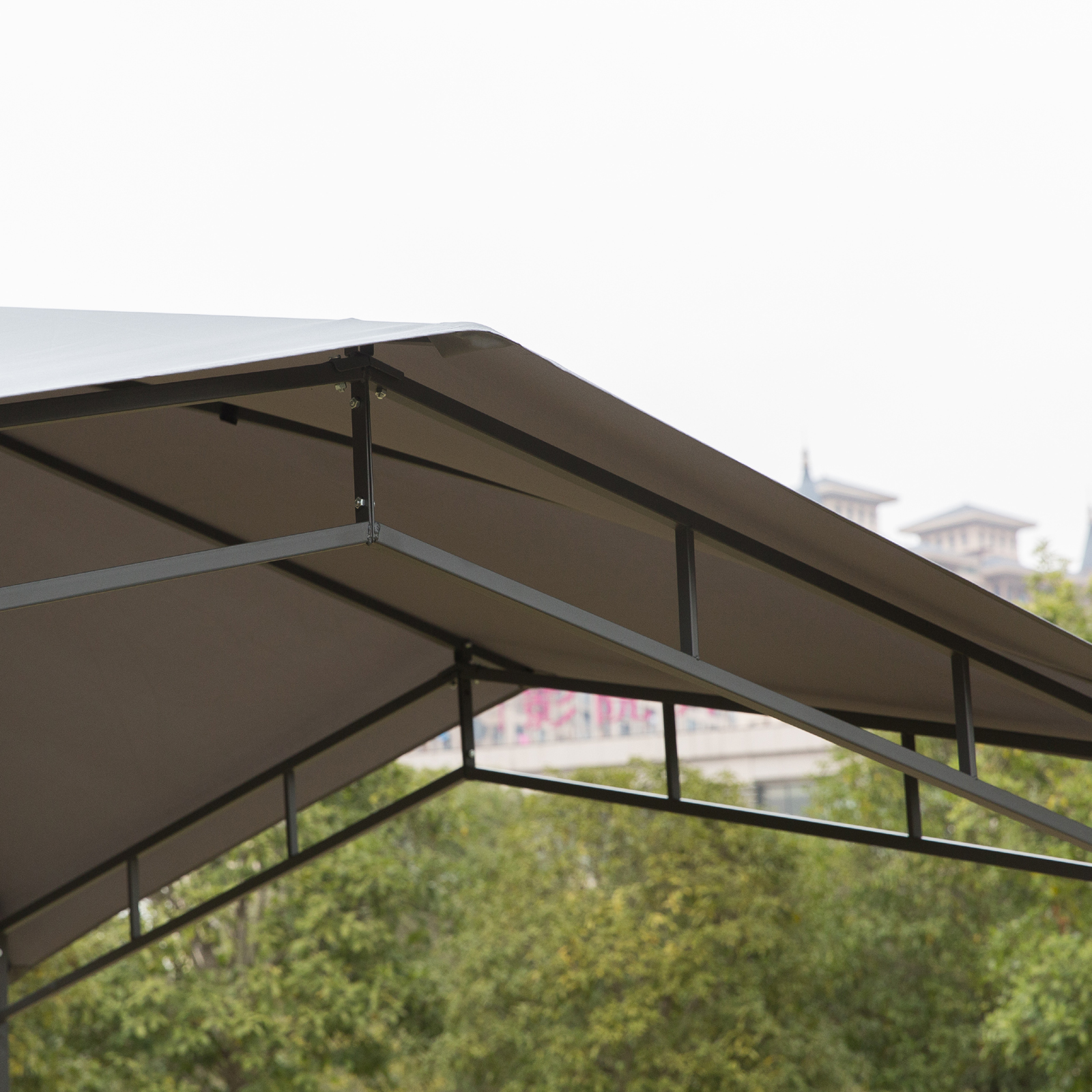 Outsunny Pavillon Gartenpavillon Vordach Überdachung Partyzelt 3 x 3 m