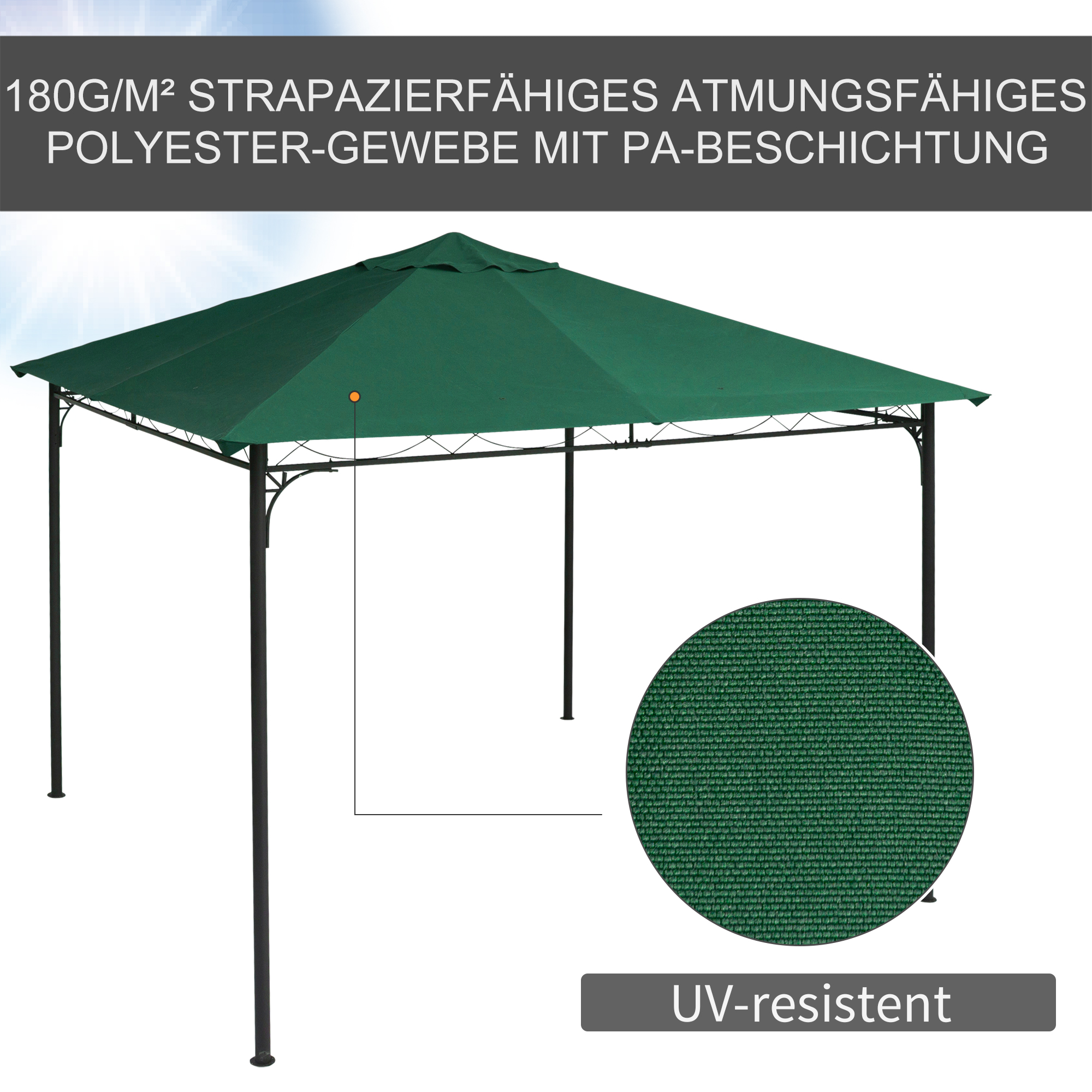 Outsunny Pavillondach Ersatzdach Pavillonabdeckung Polyester 3x3m eBay