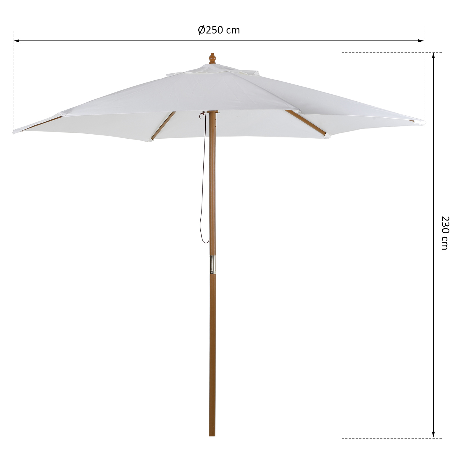 Sonnenschirm Gartenschirm Sonnenschutz 3-stufig Bambus 180/㎡ Polyester