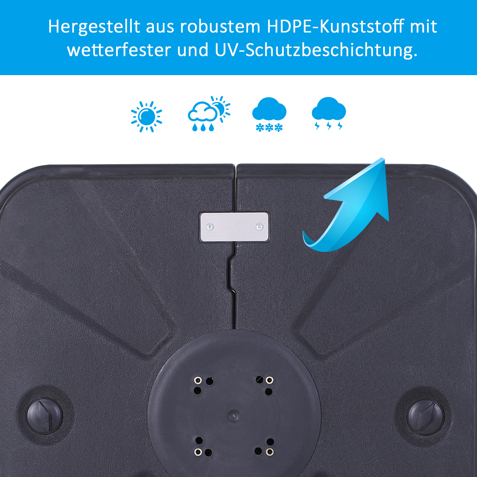 Outsunny Schirmgewicht Schirmständer Regenschirm Base 70kg Wasser/120kg