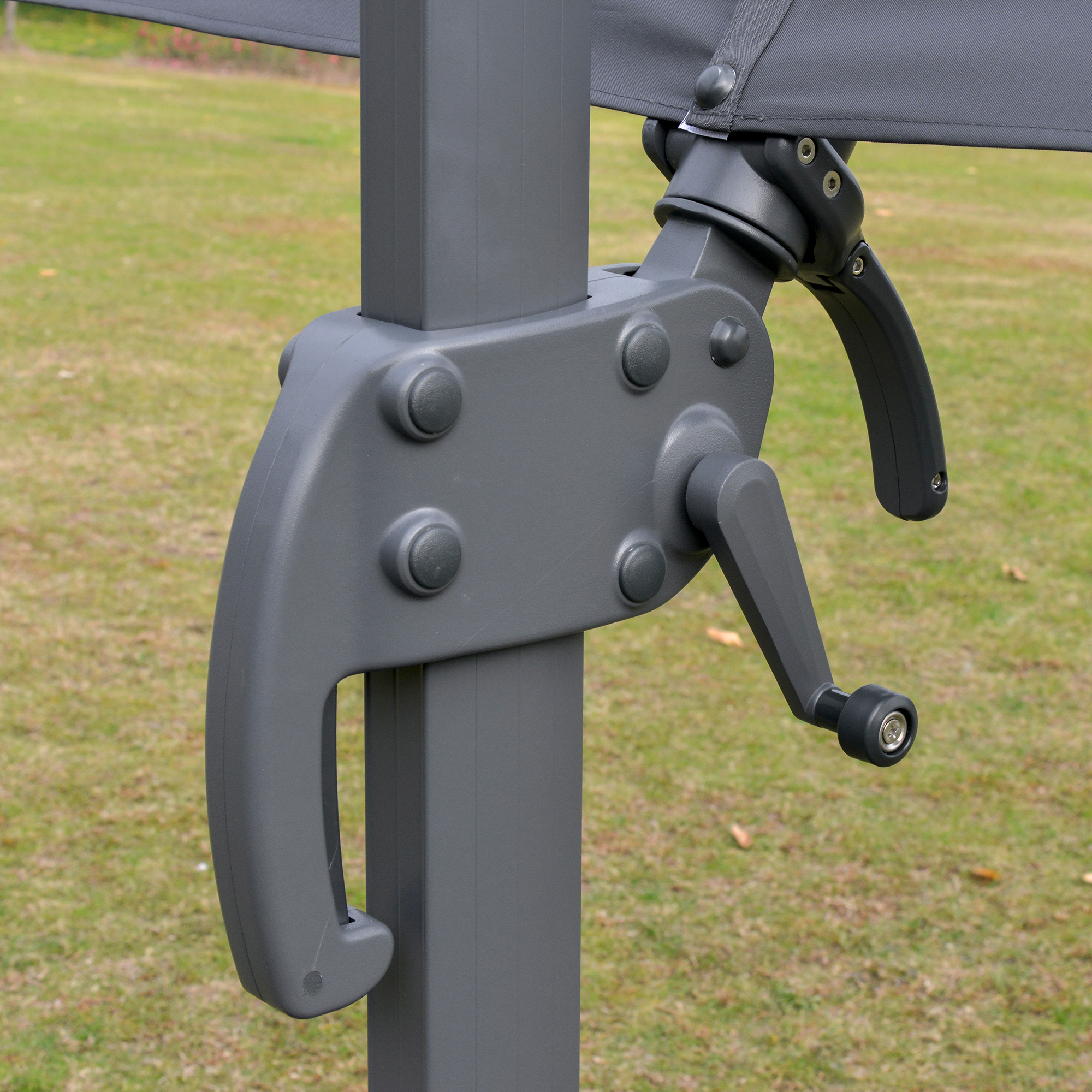 Sonnenschirm 3x3m Ampelschirm Alu Roma Schirm mit Solar-LED-Lichtern