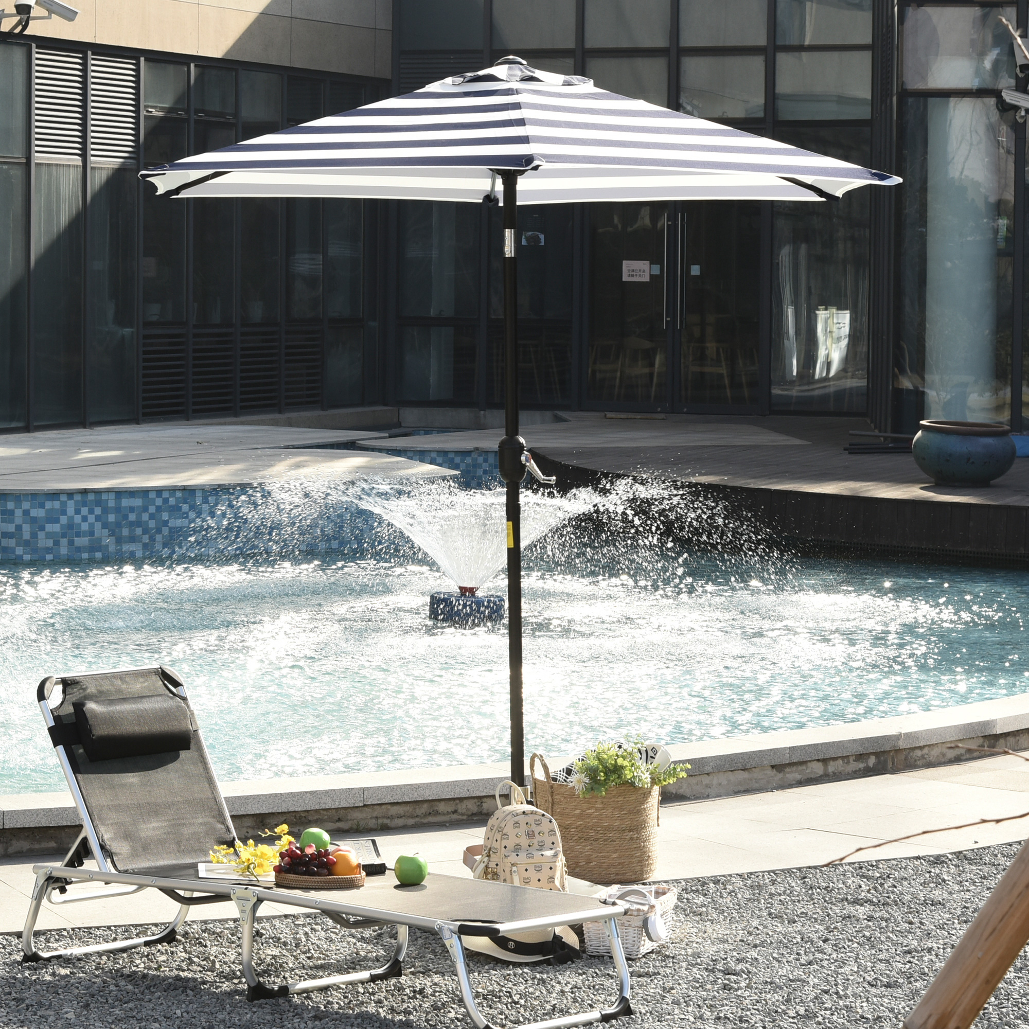 Outsunny Sonnenschirm Terrassenschirm Gestell Stahl im Freien 2 Farben