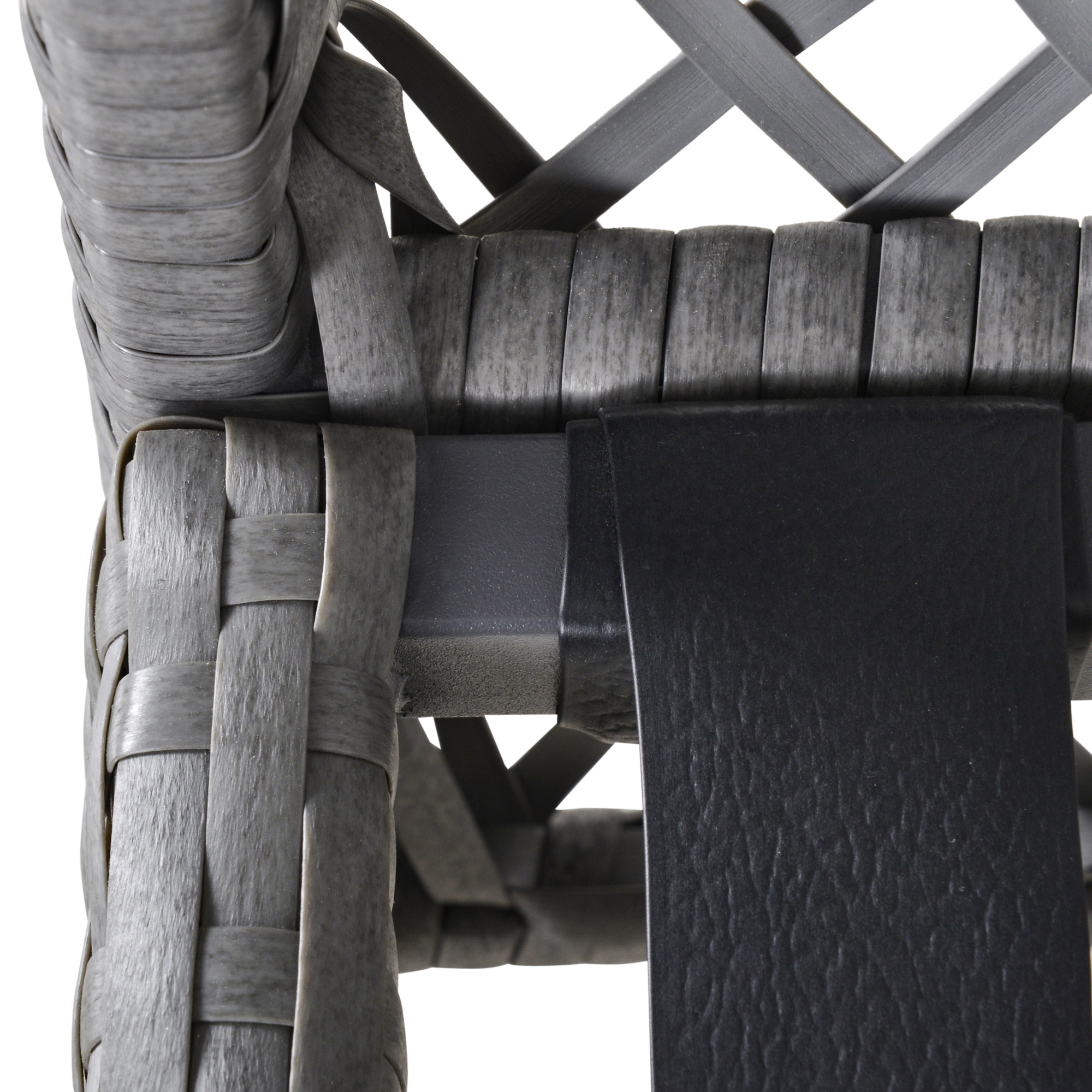 Rattan Gartenmöbel 5-tlg. Sitzgarnitur Sofa mit Hocker Tisch Stahl Grau