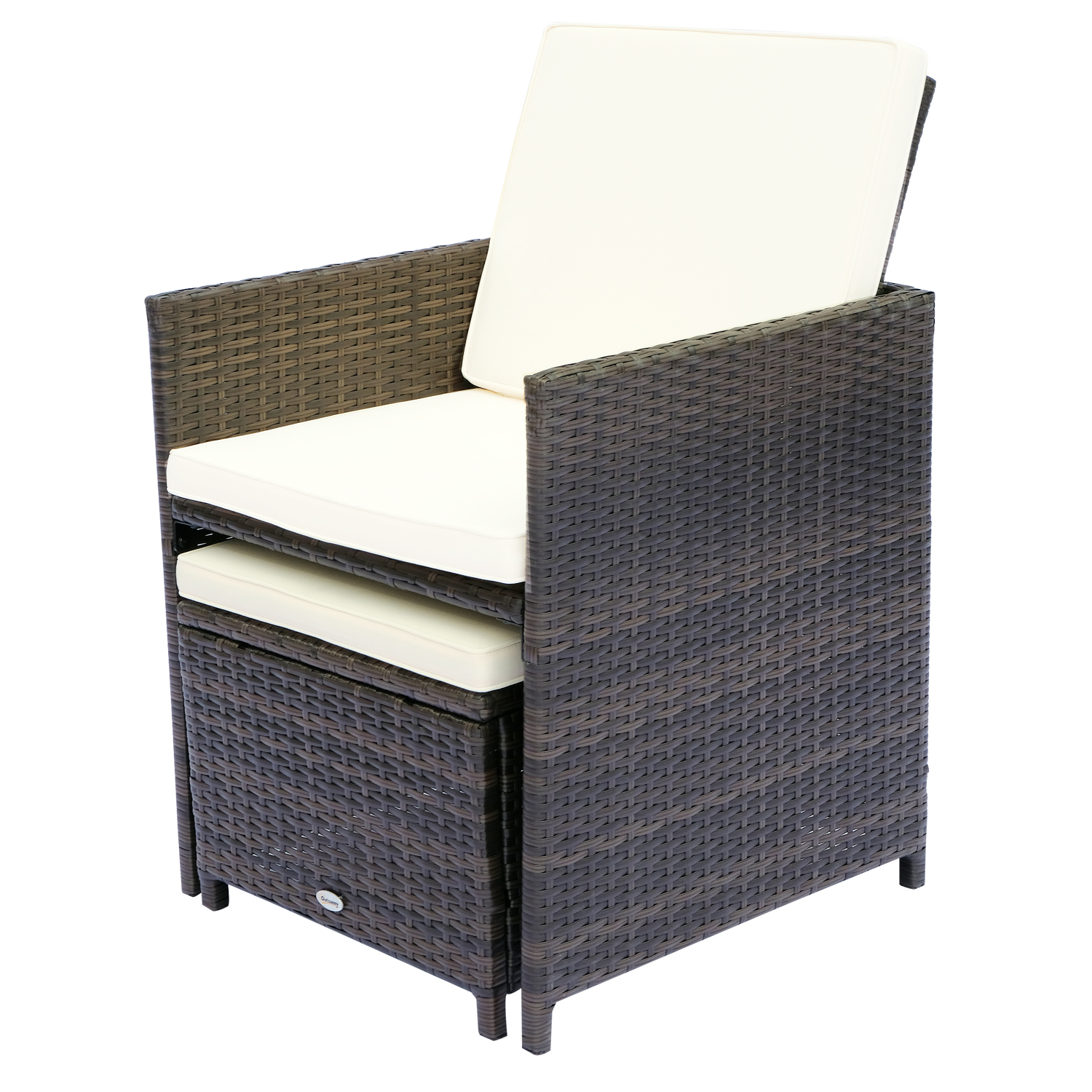 Outsunny Polyrattan Sitzgruppe Essgruppe Garnitur 21 tlg. Gartenmöbel