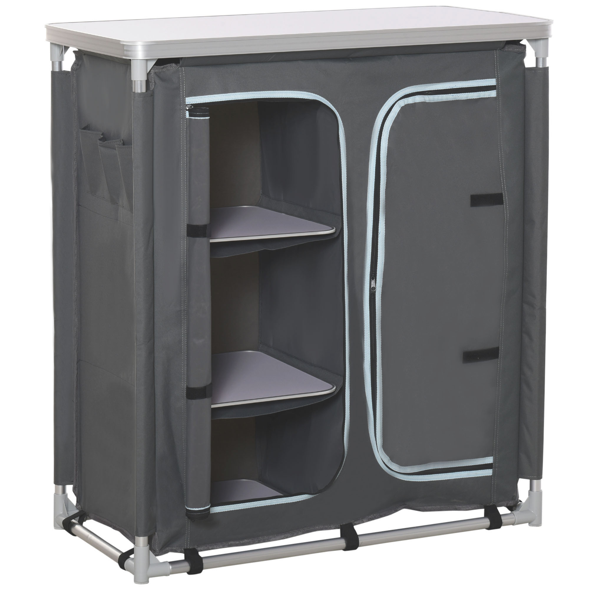 StorageWorks Hängeschrank-Organizer – 6 Regalböden, Zwei Trennbare Teile, Grau, Canvas, Großes Fassungsvermögen