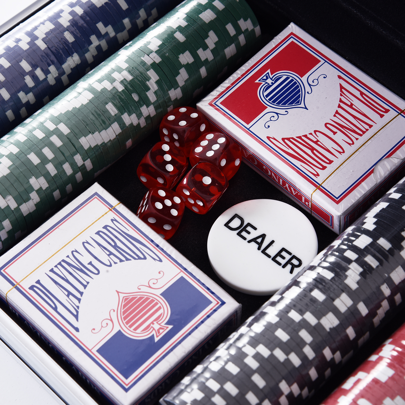 HOMCOM Pokerset 300 Chips - Komplettset Mit Alukoffer Für Pokerabende