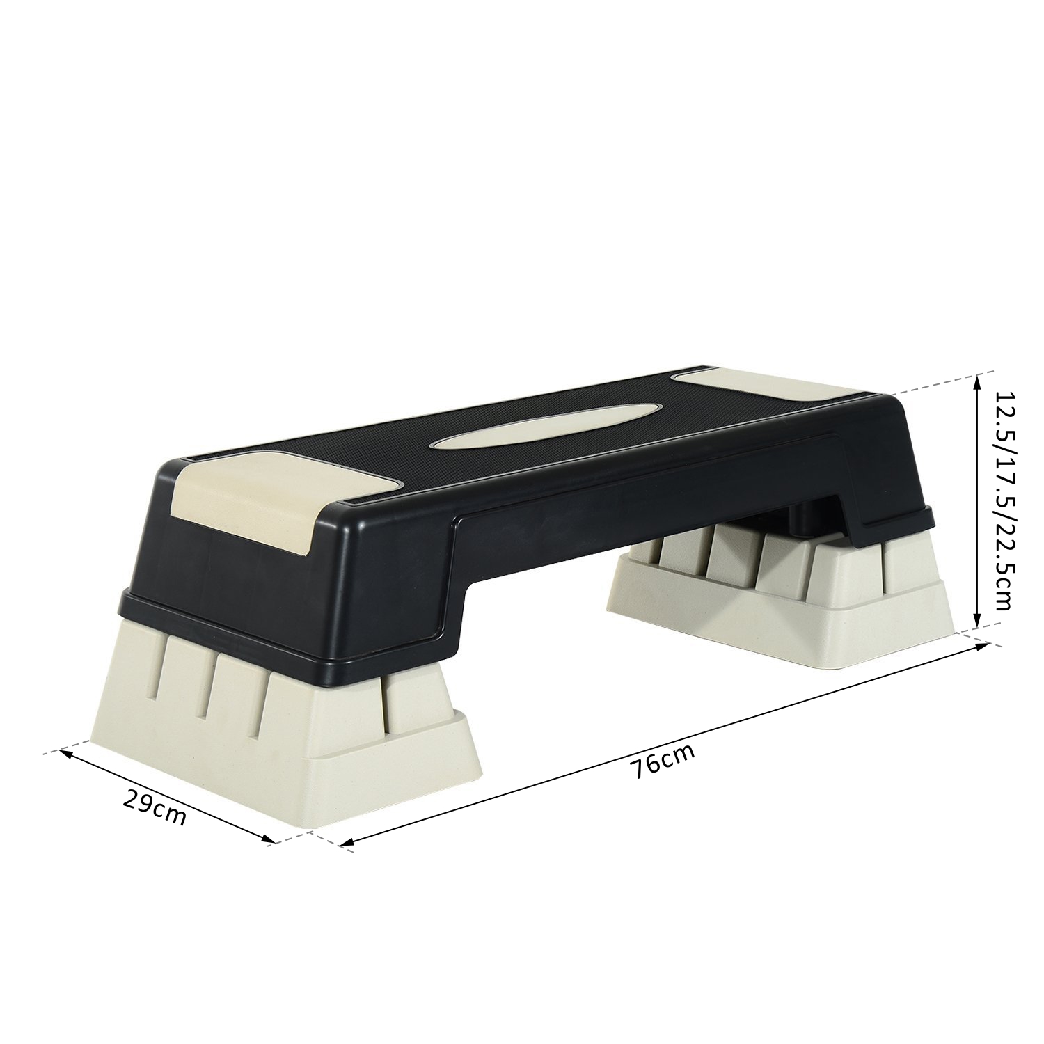 HOMCOM Steppbrett Aerobic Fitness Heimtrainer Stepper 3fach höhenverstellbar