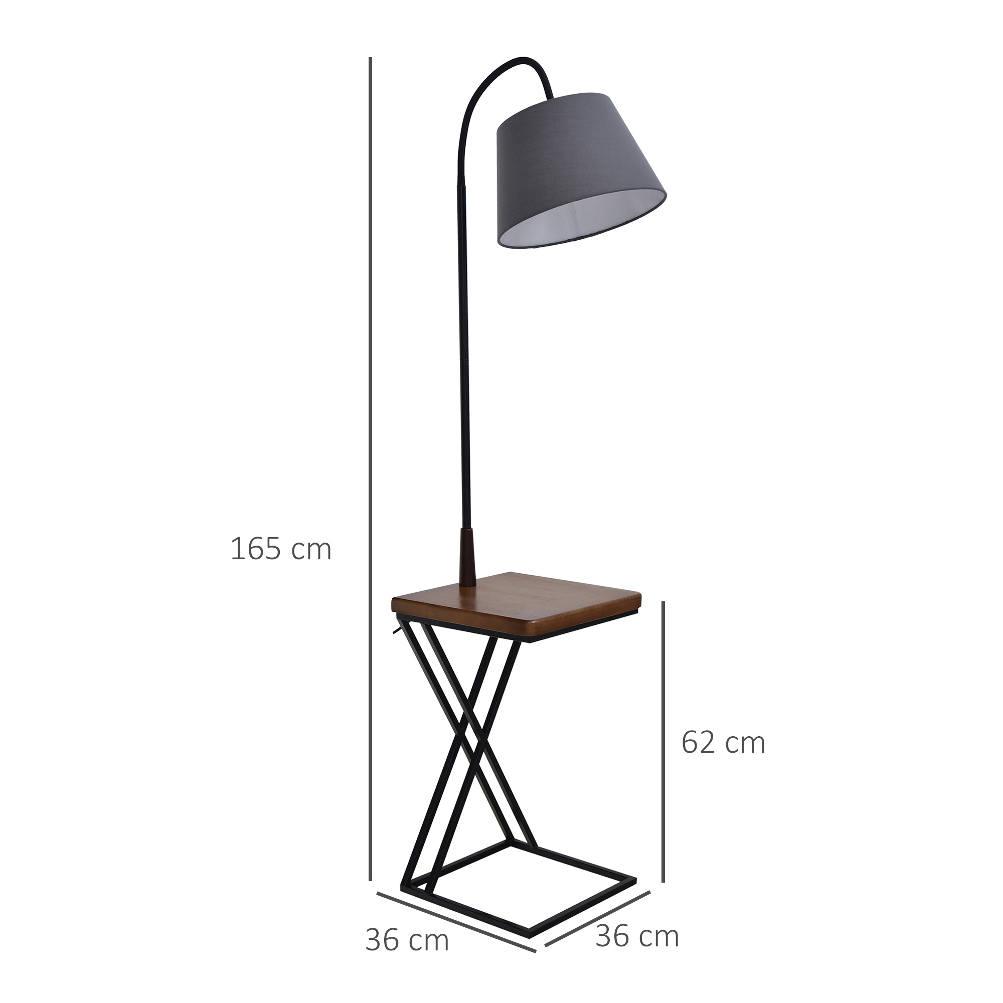 HOMCOM Stehlampe Stehleuchte Standleuchte mit Lagerregal 36x36x165cm | eBay