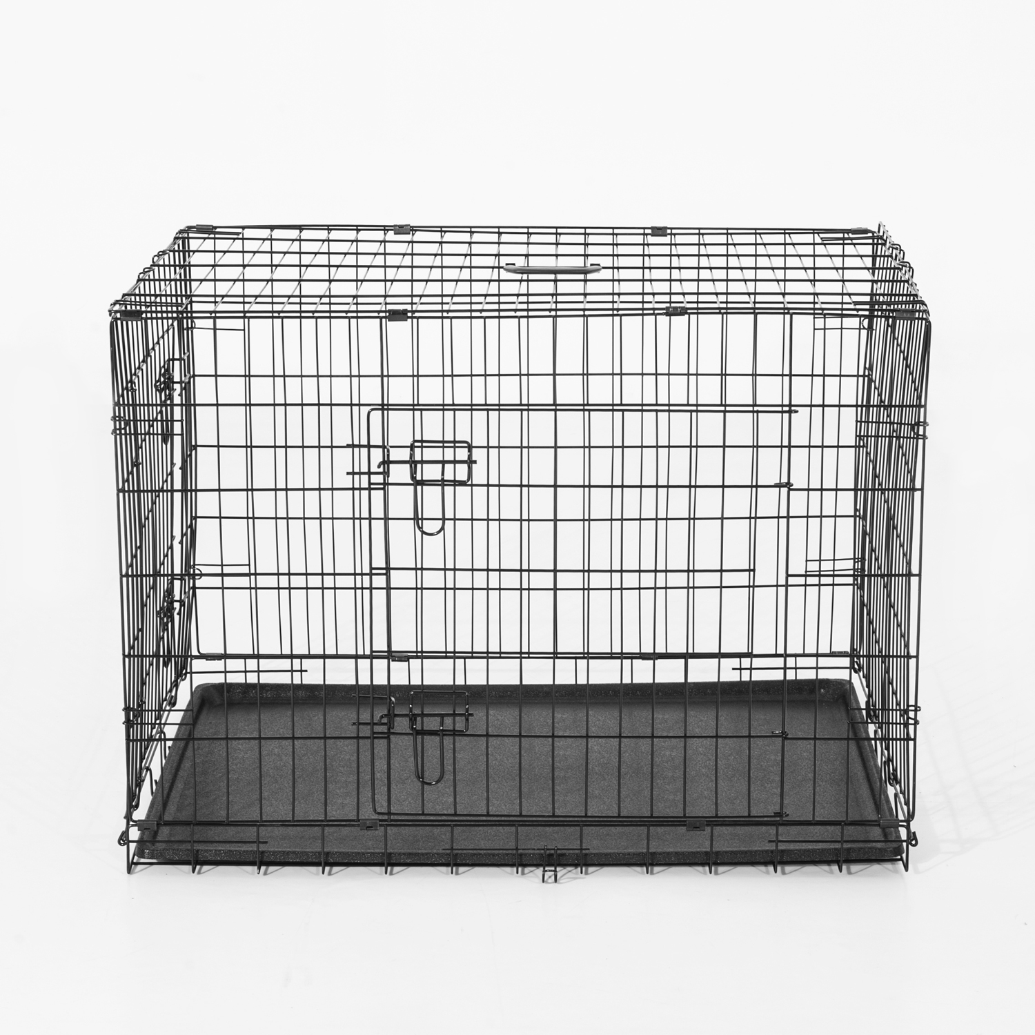 Hundekäfig 60 X 43 X 48 Cm Klappbar Transportkäfig Mit 2 Türen Metall Transportkäfig Auto Hundebox Tierkäfig Mit Bodenschale Tiertransportbox Gitterbox