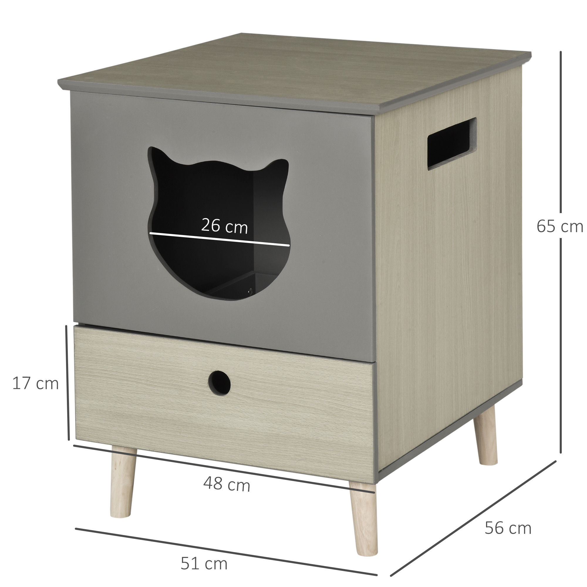 Katzentoilette Katzenklo Katzenhaus Katzenschrank mit Schublade MDF