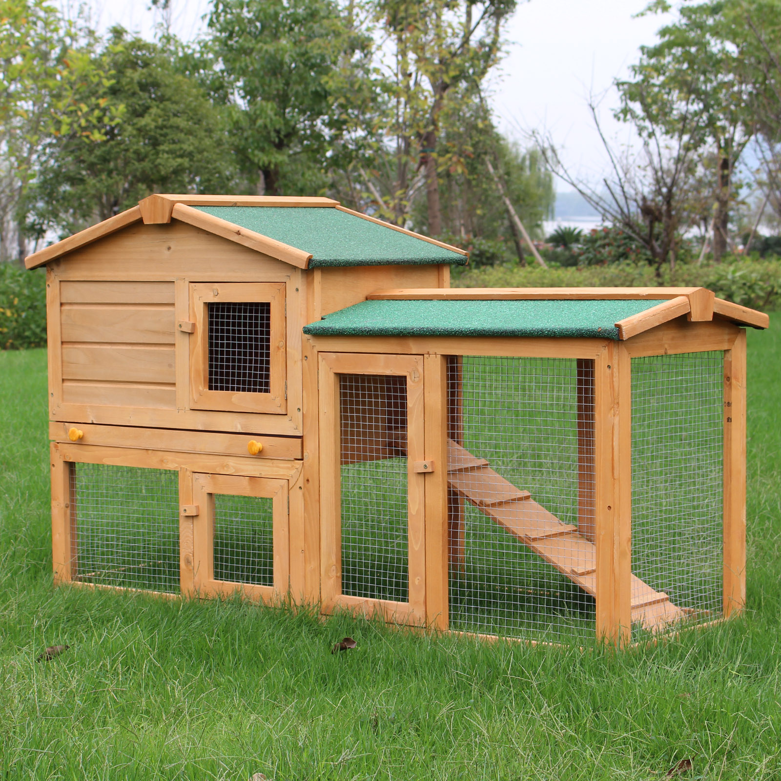 PawHut Hasenstall Hasenkäfig Meerschweinchenstall Kaninchenstall mit