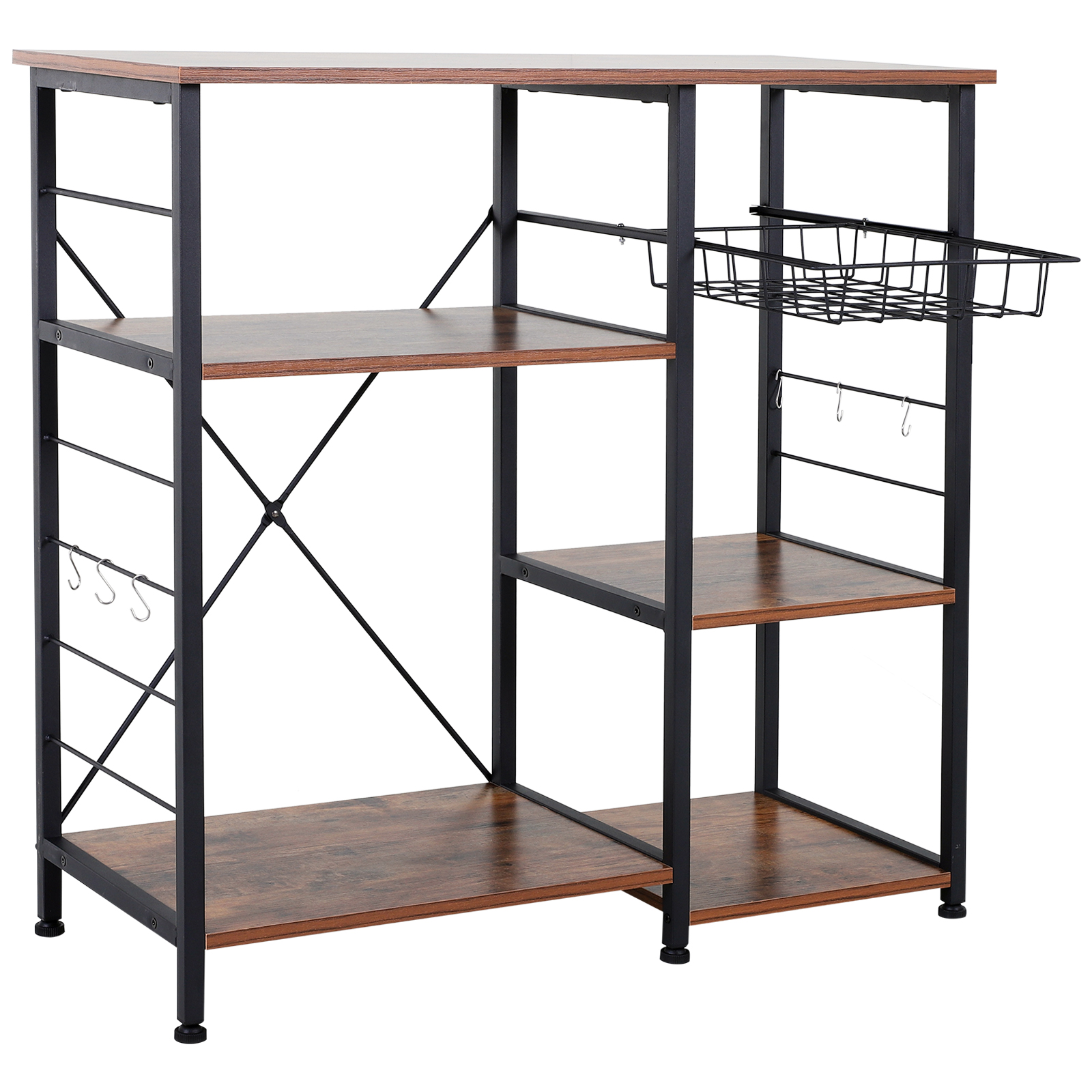 Küchenregal Multifunktion Standregal Metallregal Drahtkorb Metall MDF