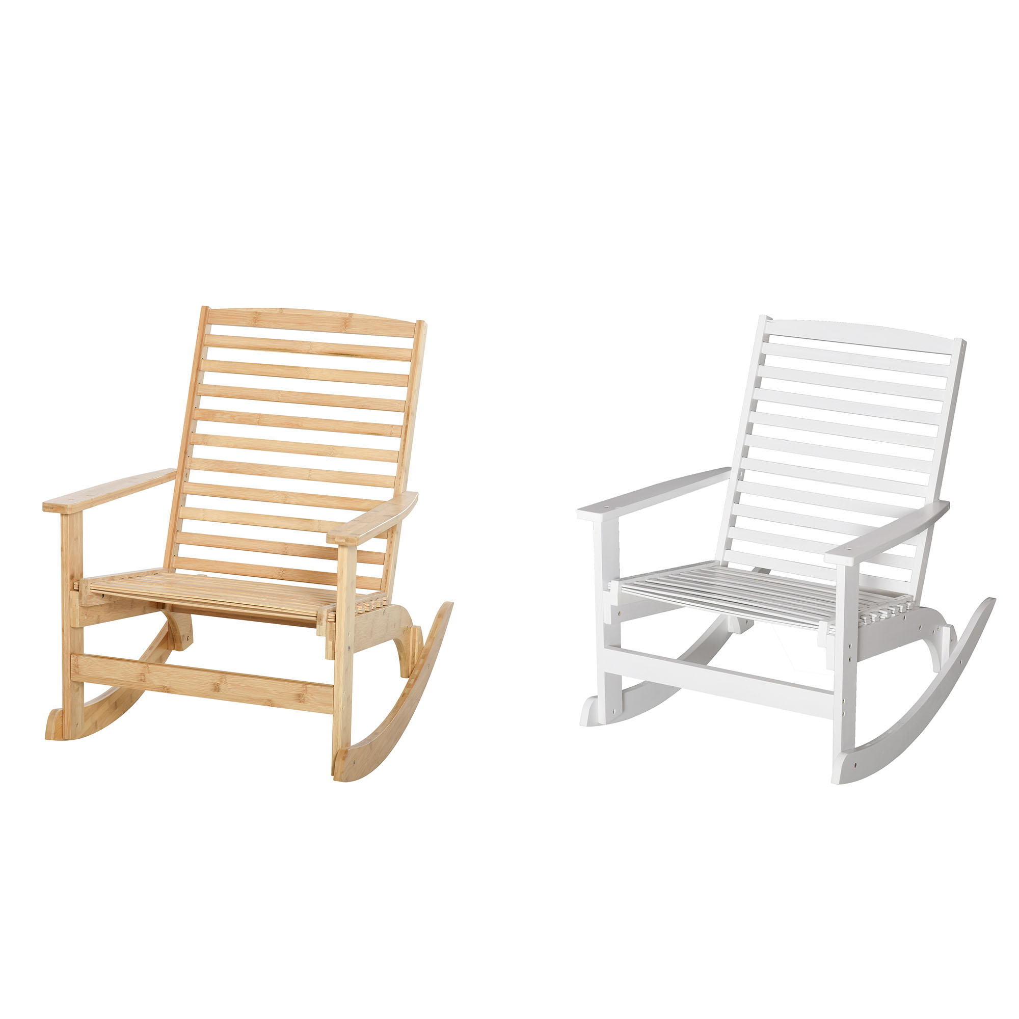 Garten Schaukelstuhl Relaxsessel Gartenstuhl Bambus Sperrholz Natur