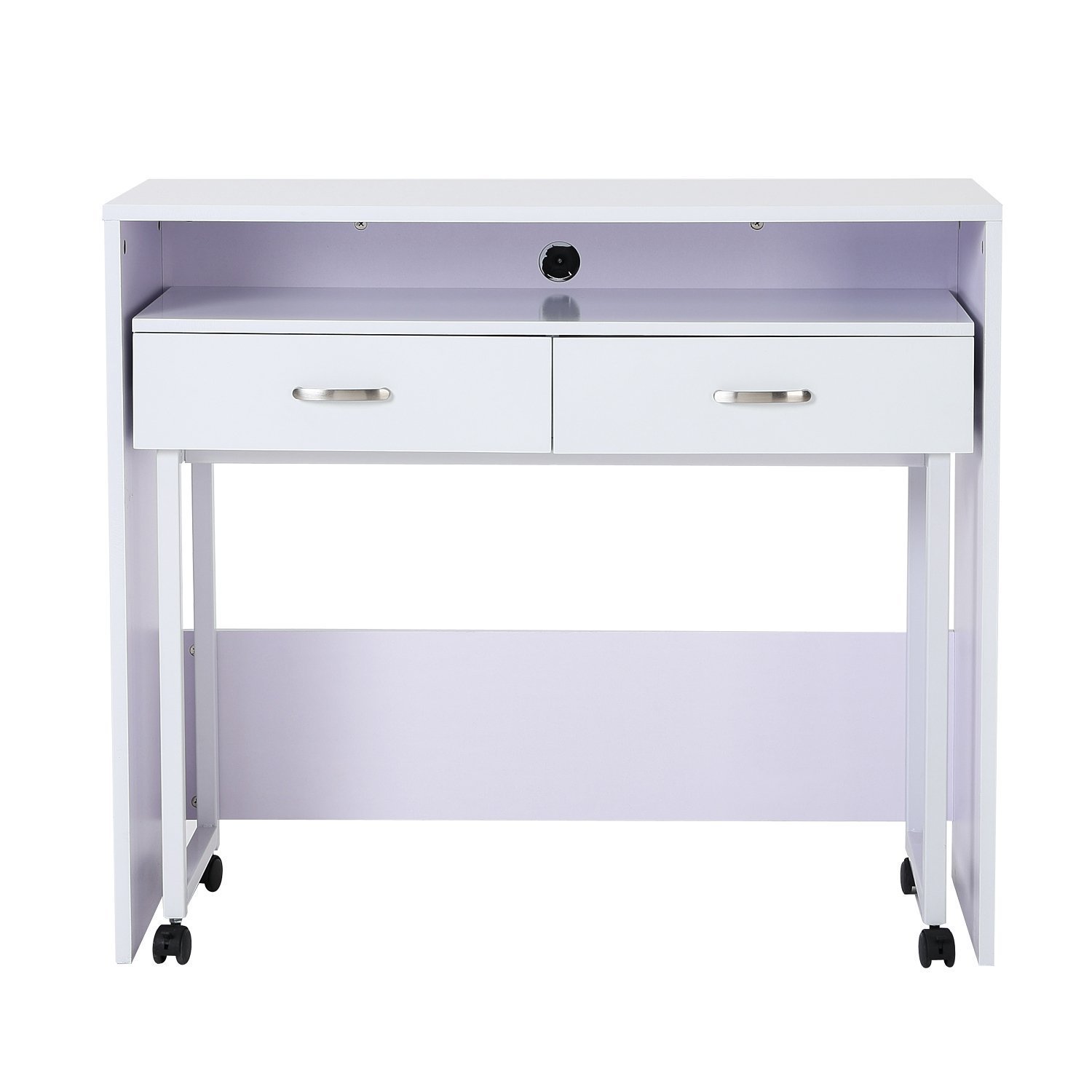 Porta Pc In Legno Mdf Con Ruote Con Due Ripiani