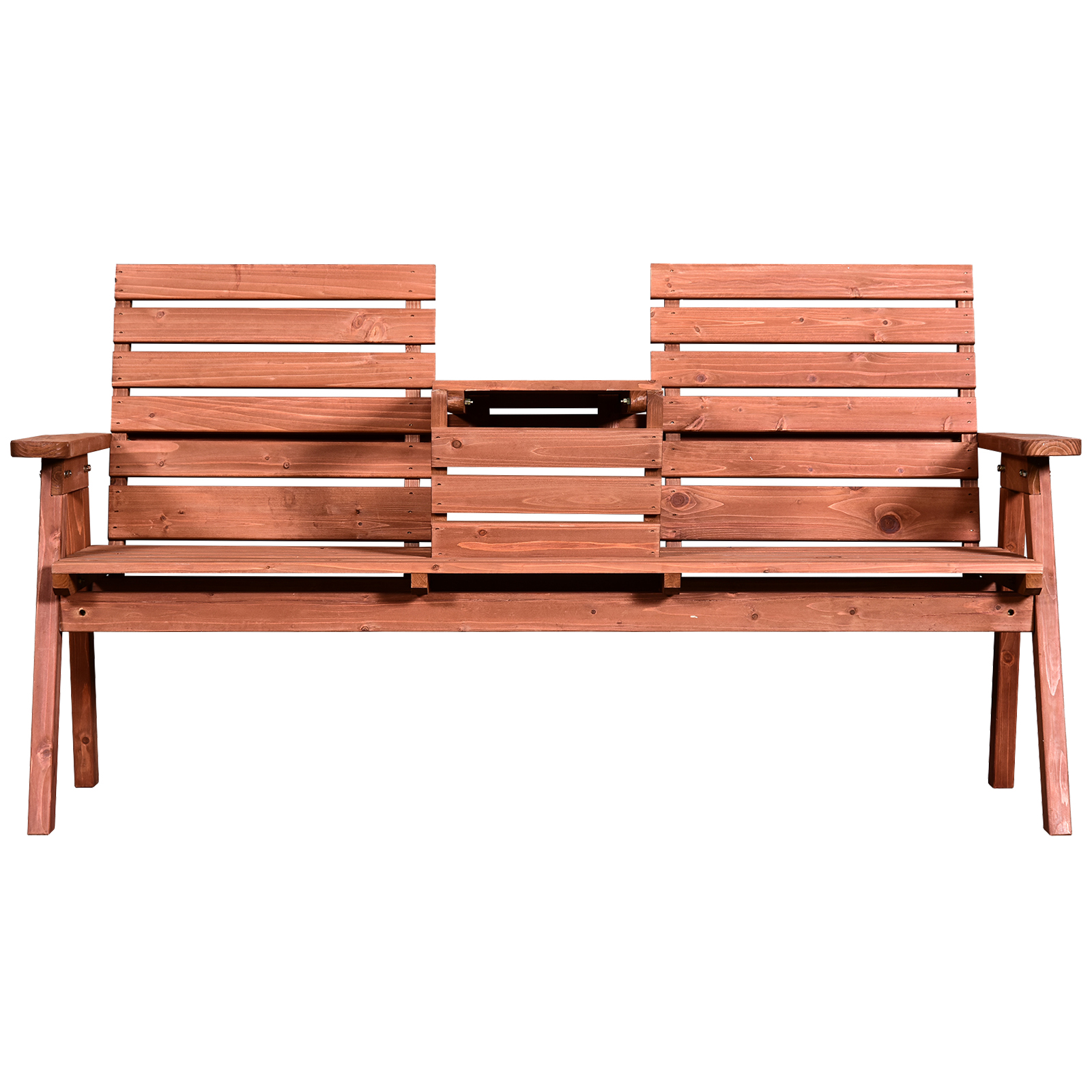 Impermeabile Outsunny Panchina da Esterni in Legno di Abete 2 o 3 Posti Tavolino Convertibile in Seduta 160x70x85cm