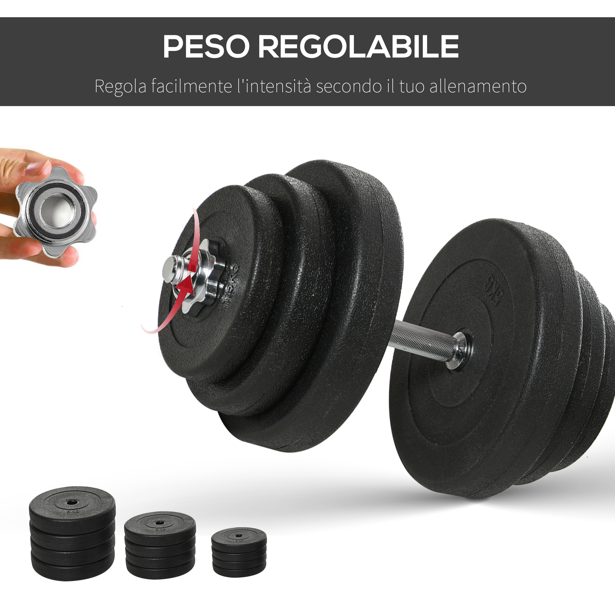 Hansson Sports Manubri In Vinile - Set Da 2 Pesi Da 0,5 Kg A 5 Kg (Scegli Colore E Peso)