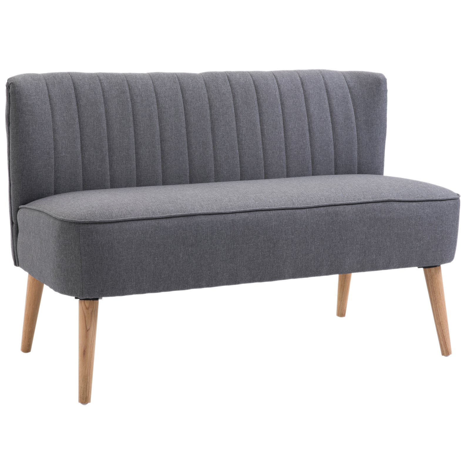 homcom Divano a 2 Posti da Salotto e Soggiorno Moderno Tessuto di Lino 117 /× 56.5 /× 77cm Grigio