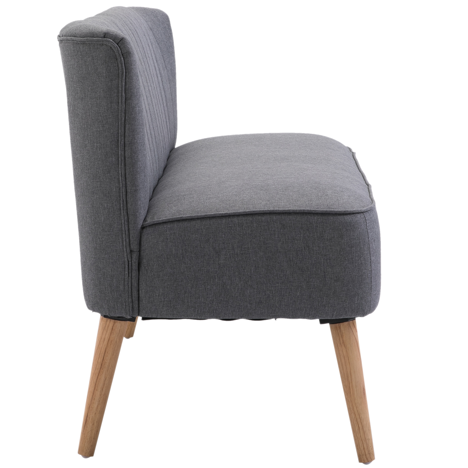 homcom Divano a 2 Posti da Salotto e Soggiorno Moderno Tessuto di Lino 117 /× 56.5 /× 77cm Grigio