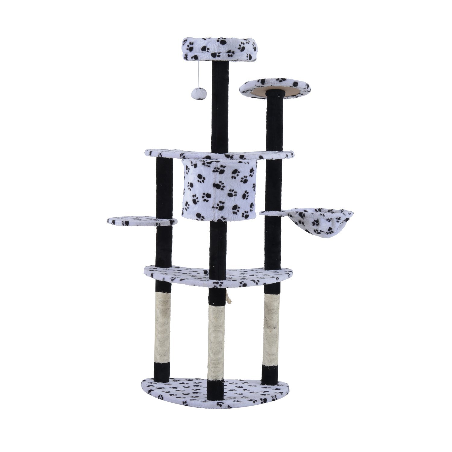 PawHut Cat Scratching Tree Bed Condo House Furniture Post Bed Toys eBay