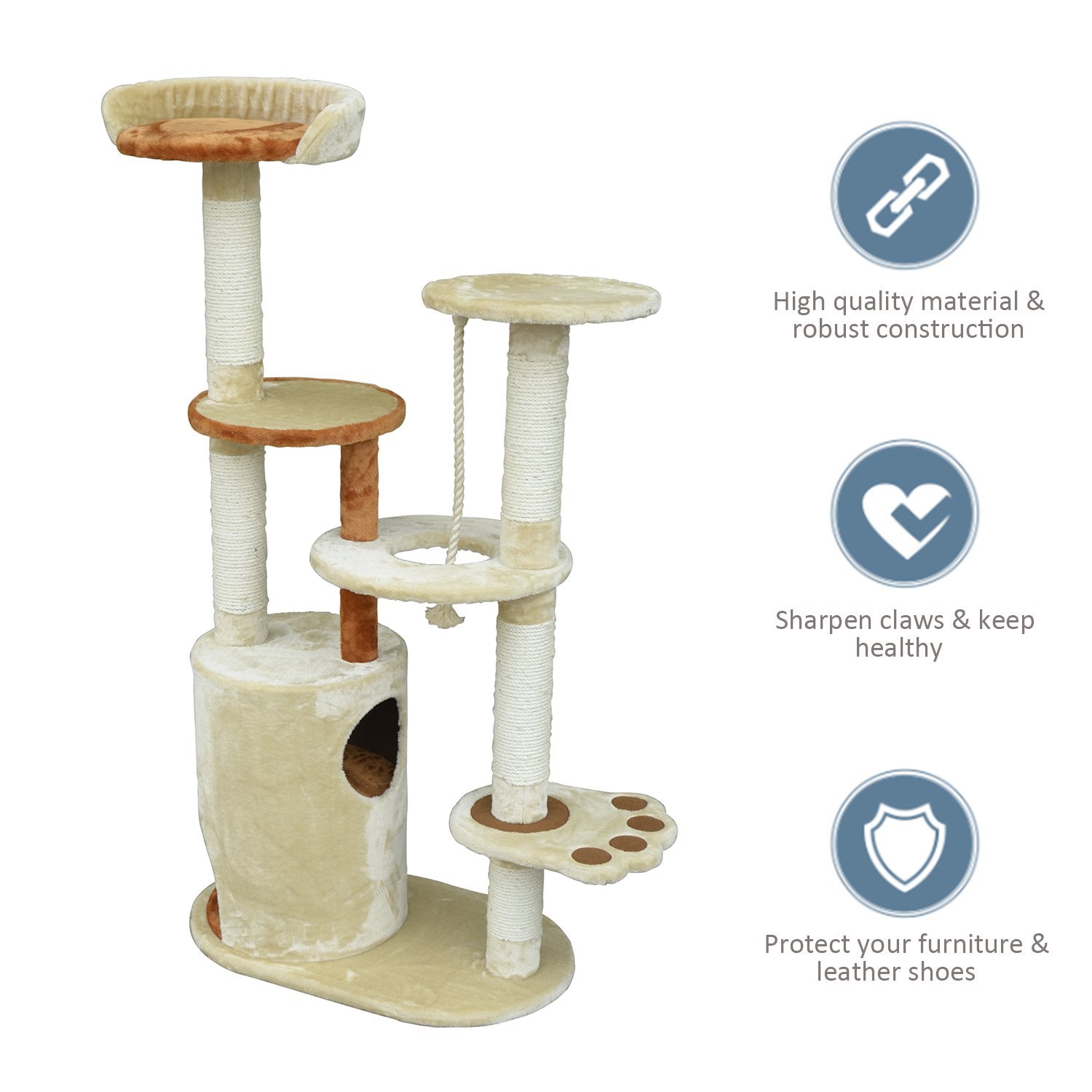 Multi Level Cat Scratcher Tree Condo Kitten House Post Bed Toys Cat Furniture eBay