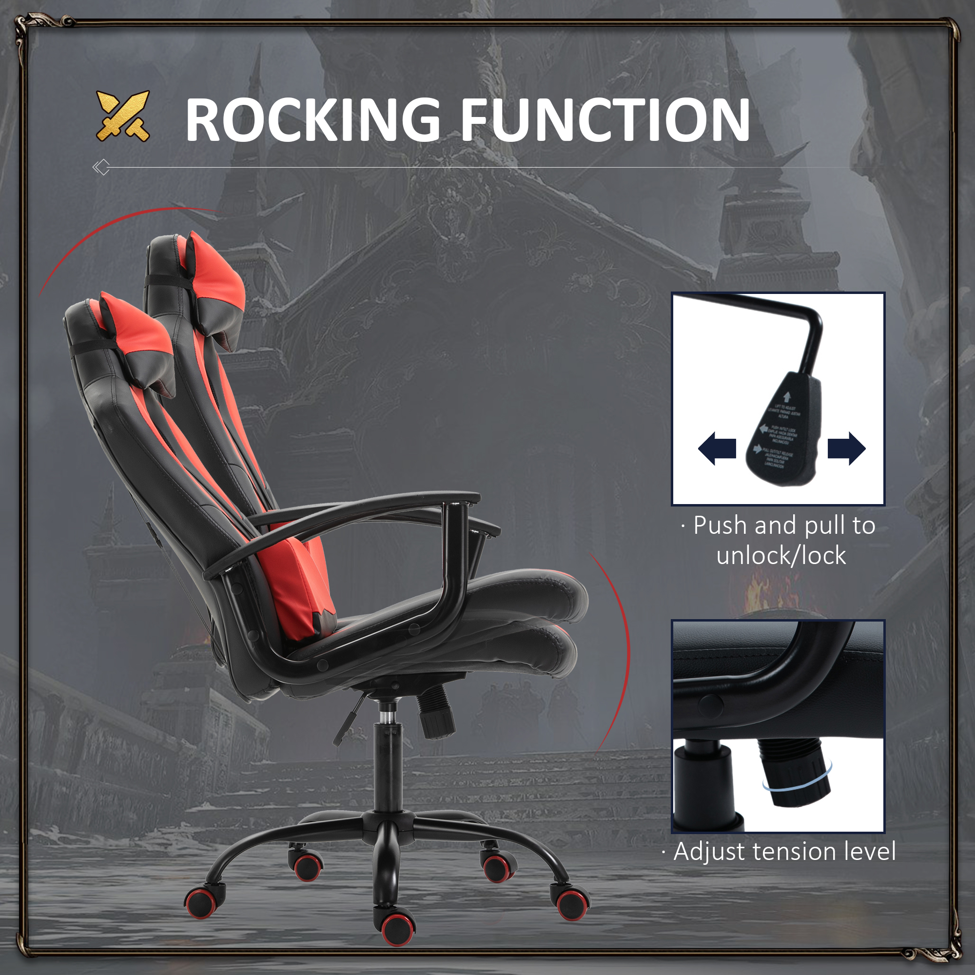 High Back Ergonomic Gaming Chair Swivel Computer Seat Lumbar Support eBay