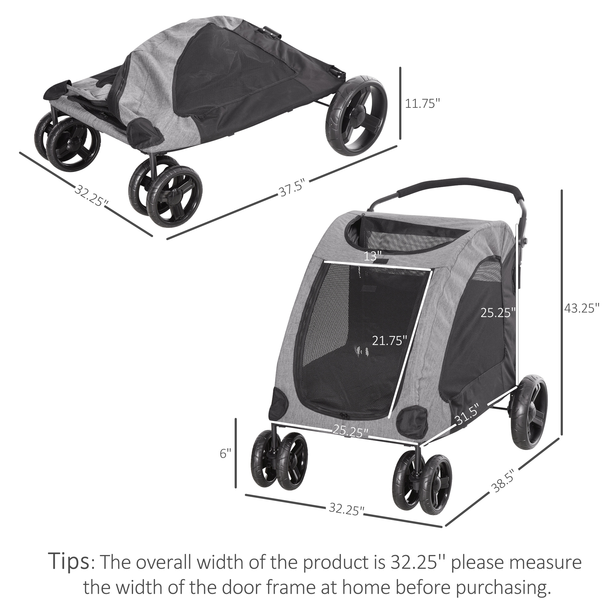 Pet Stroller Universal Wheel Ventilated Foldable Medium Size Dogs eBay