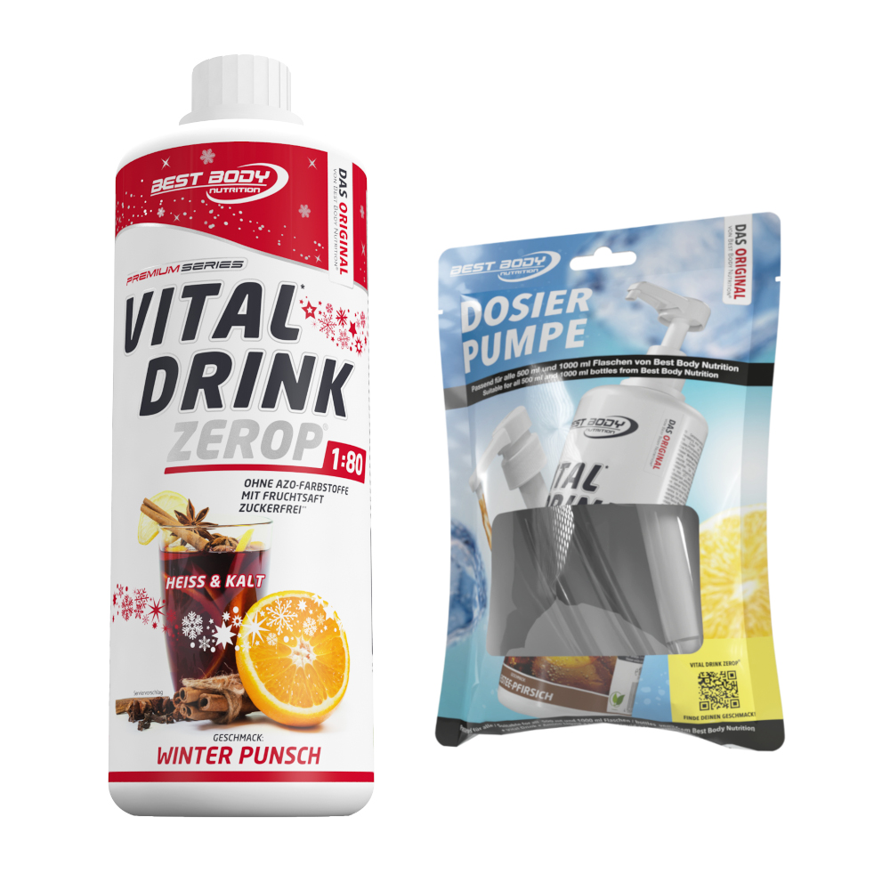 1L Vital Drink Zerop von Best Body Nutrition gratis Dosierpumpe