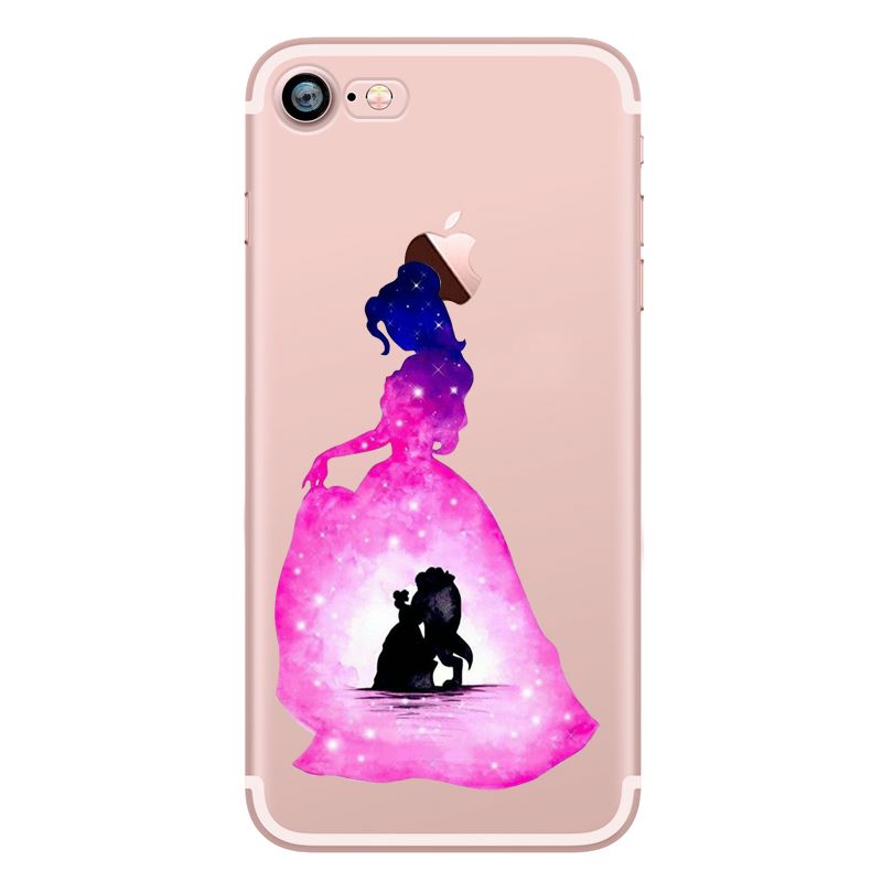 WATERCOLOUR DISNEY PRINCESS CARTOON TPU GEL BACK CASE FOR IPHONE X 8 8+ 7 7+ 6S - Picture 5 of 18