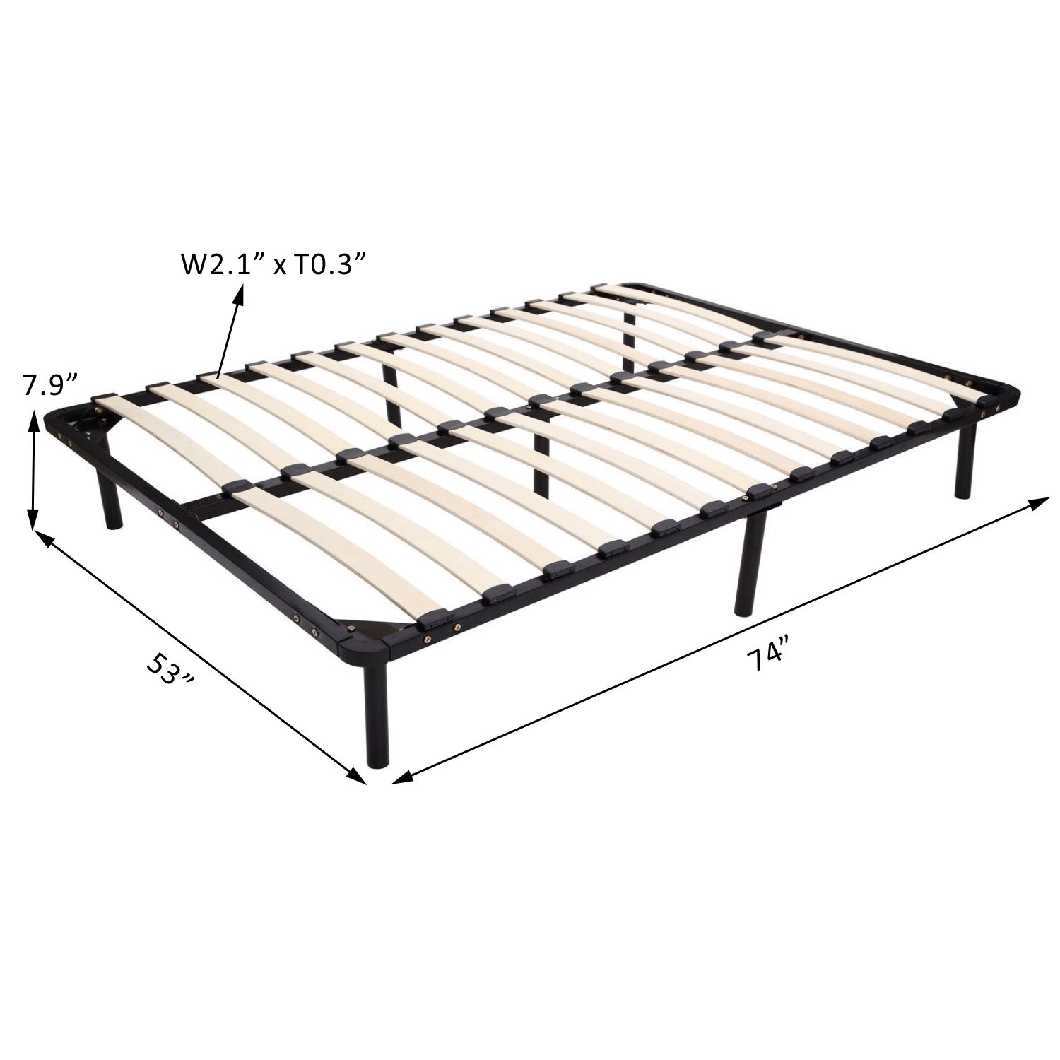 74"/79"Long Full Queen Size Wood Slat Platform Bed Frame Sleeping Metal Mattress eBay