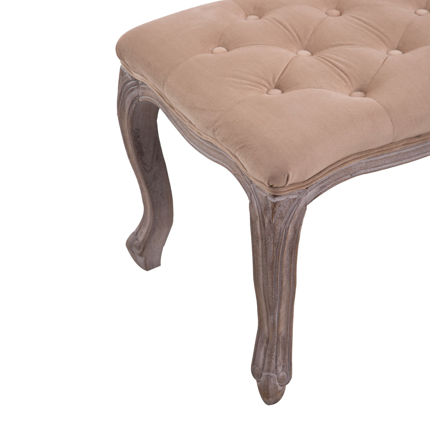 Upholstered Bench Tufted End of Bed Seat Ottoman Wood Bedroom Entryway
