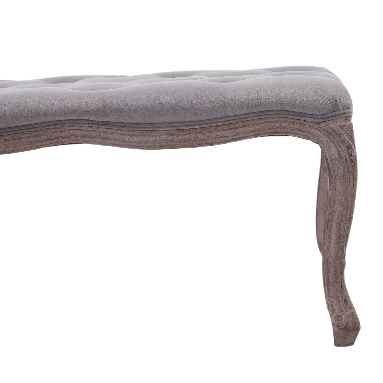 Upholstered Bench Tufted End of Bed Seat Ottoman Wood Bedroom Entryway