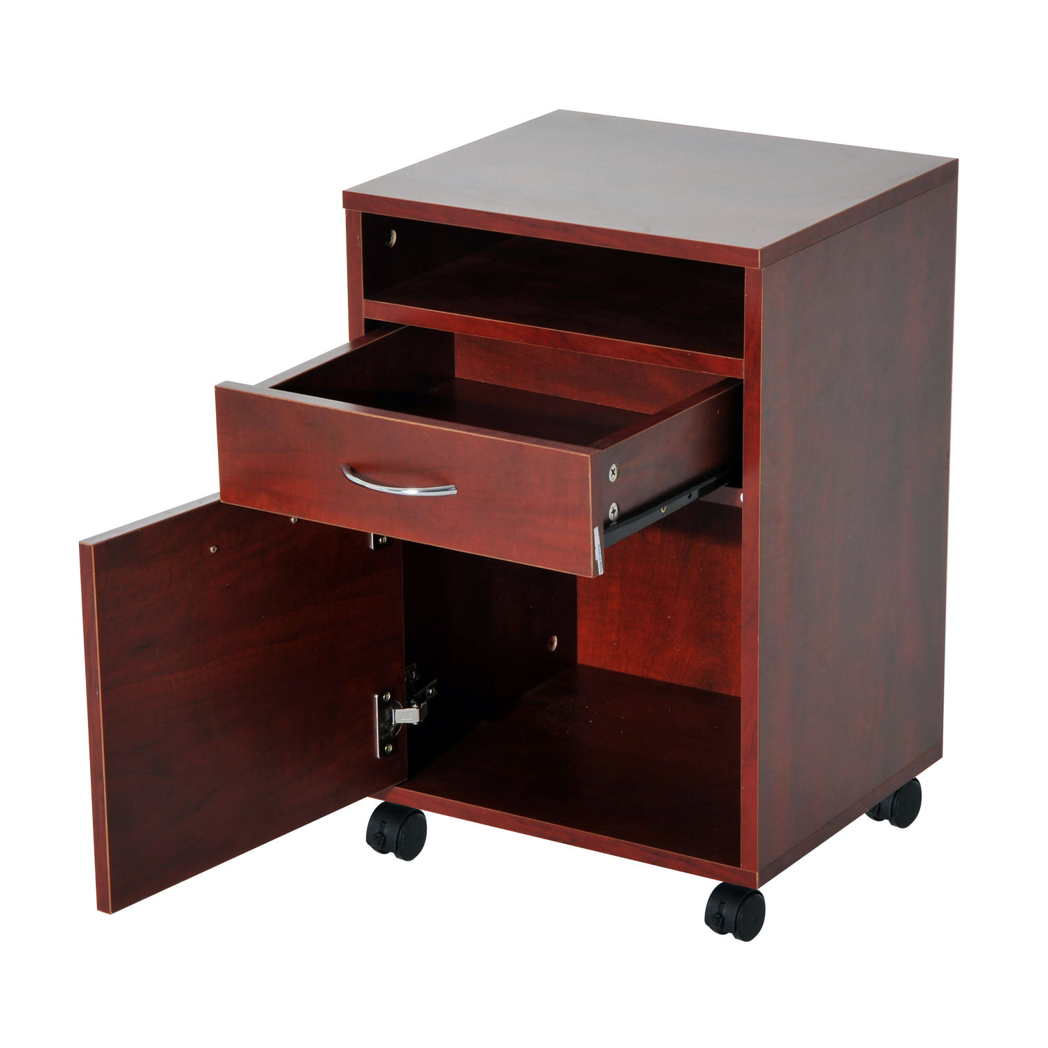 Rolling Filing Storage W/ Drawer & Shelf Home Office Furniture