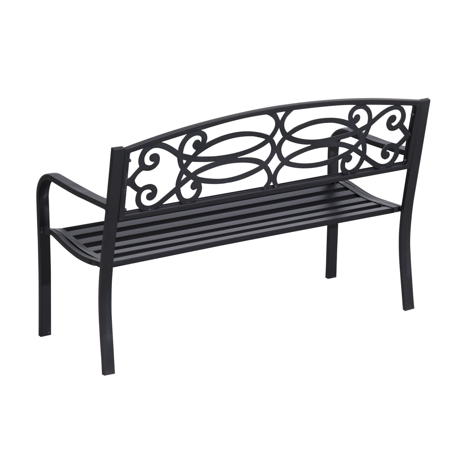 Patio Park Garden Bench Porch Path Chair Outdoor Lawn Garden Black 2