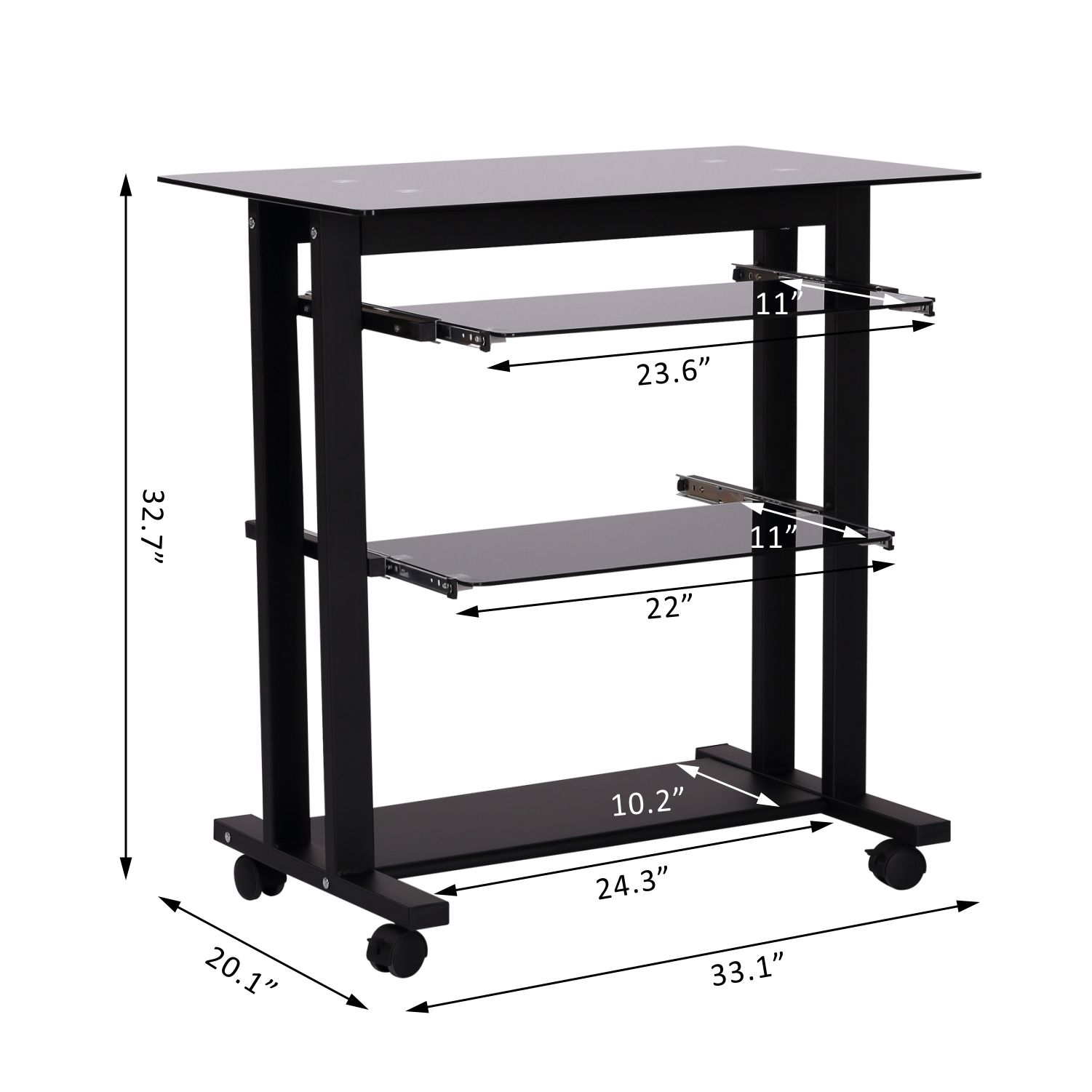 HOMCOM Computer Workstation Glass PC Laptop Desk Table ...
Portable Workstation On Wheels