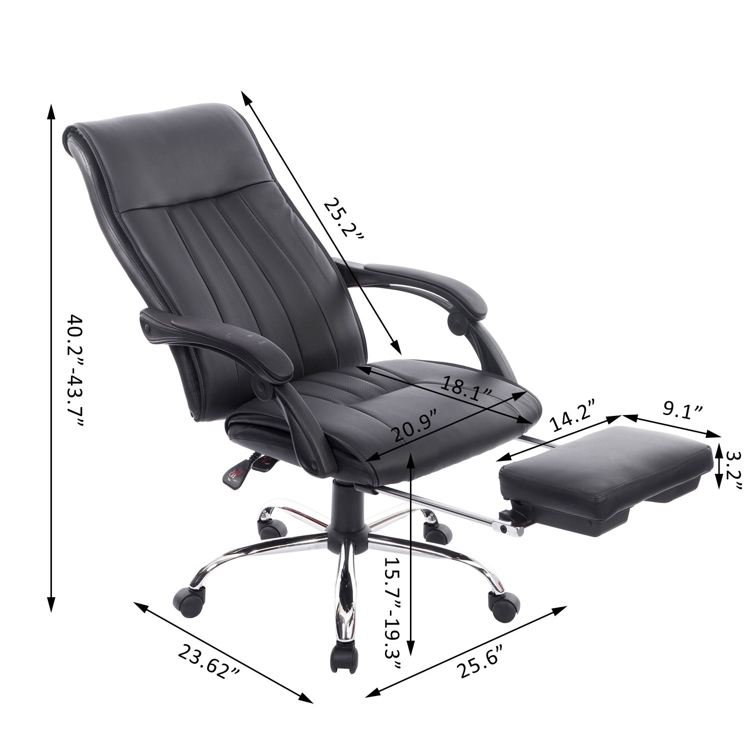Reclining Office Chair High Back Ergonomic Executive Task Swivel Lift w