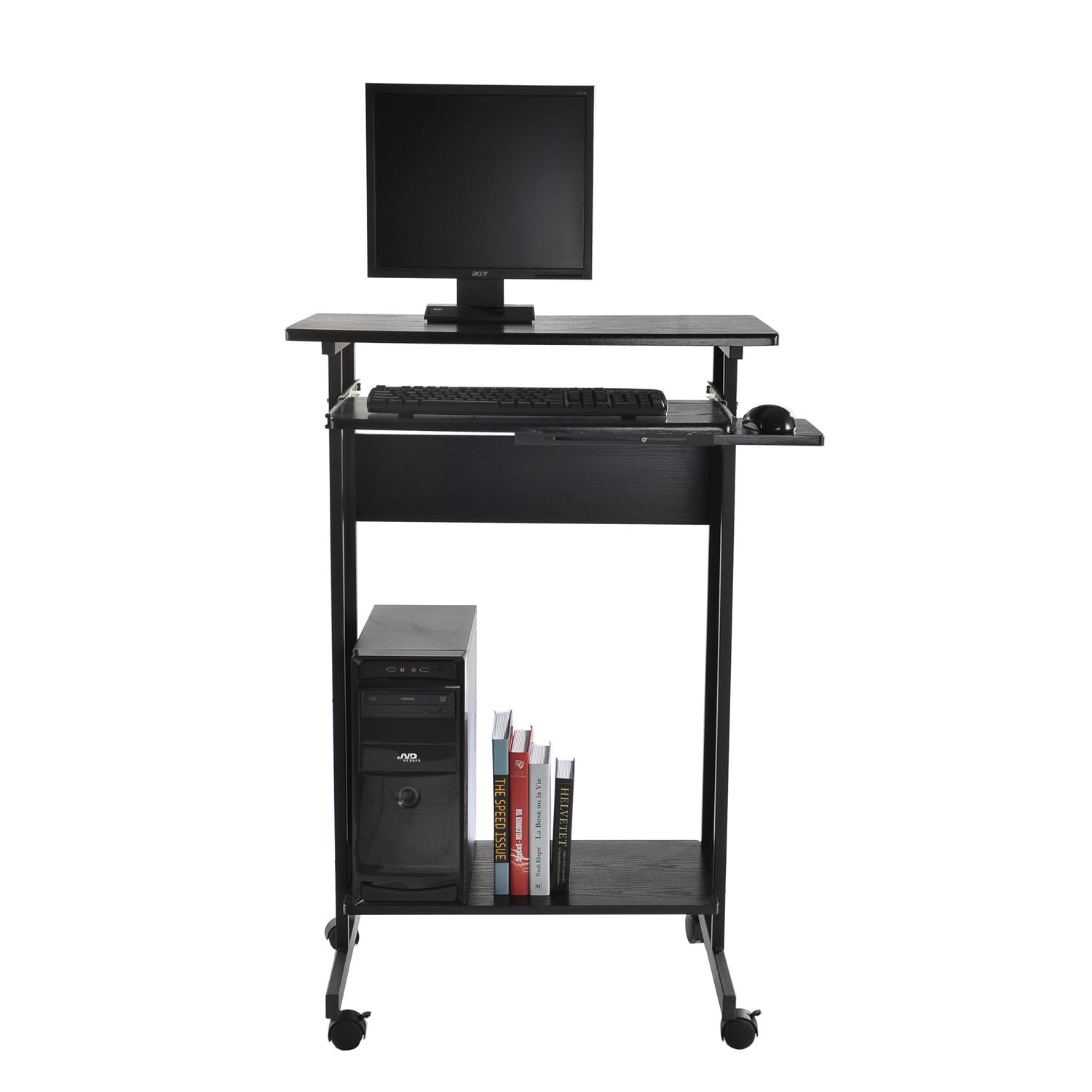 Home Office Wheeled Computer Desk Laptop Table Workstation w