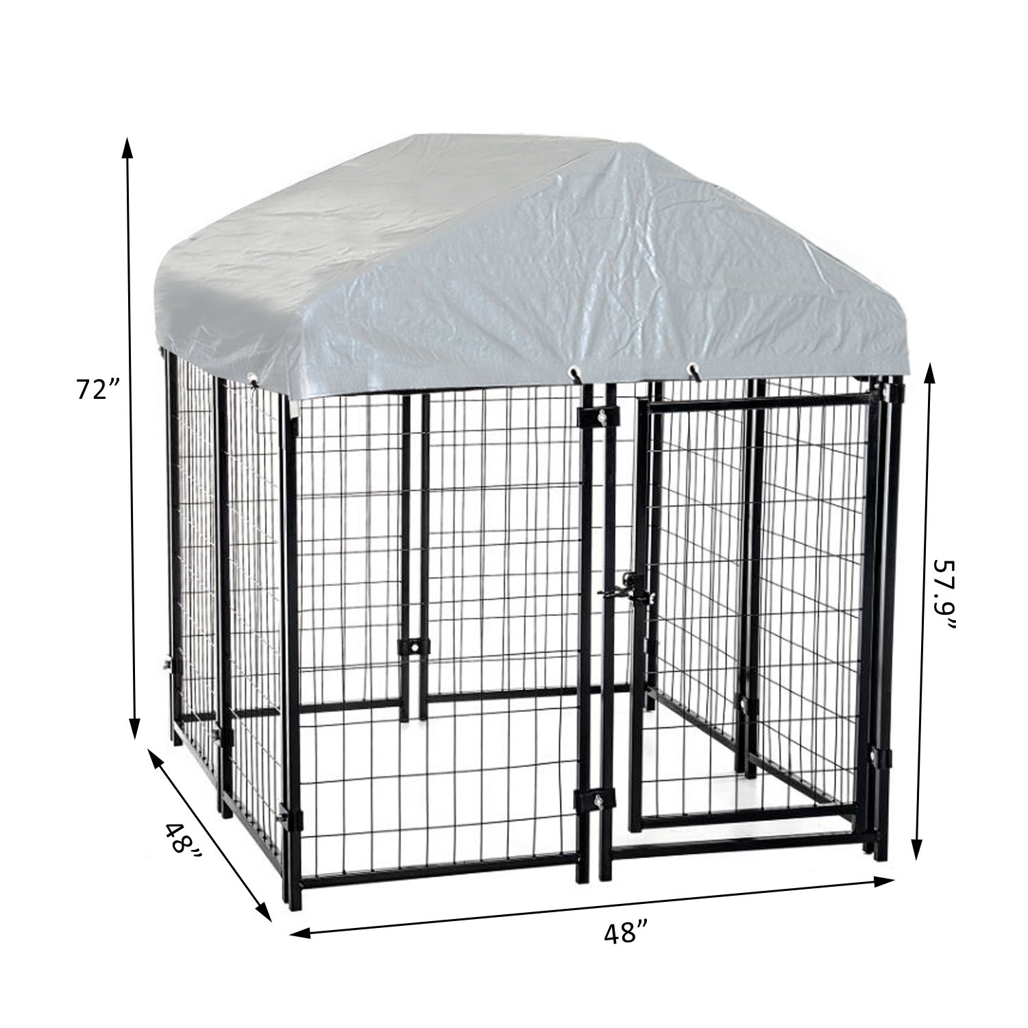 Outdoor Dog Kennel Run House Crate Cage Enclosure AntiUV Roof Patio